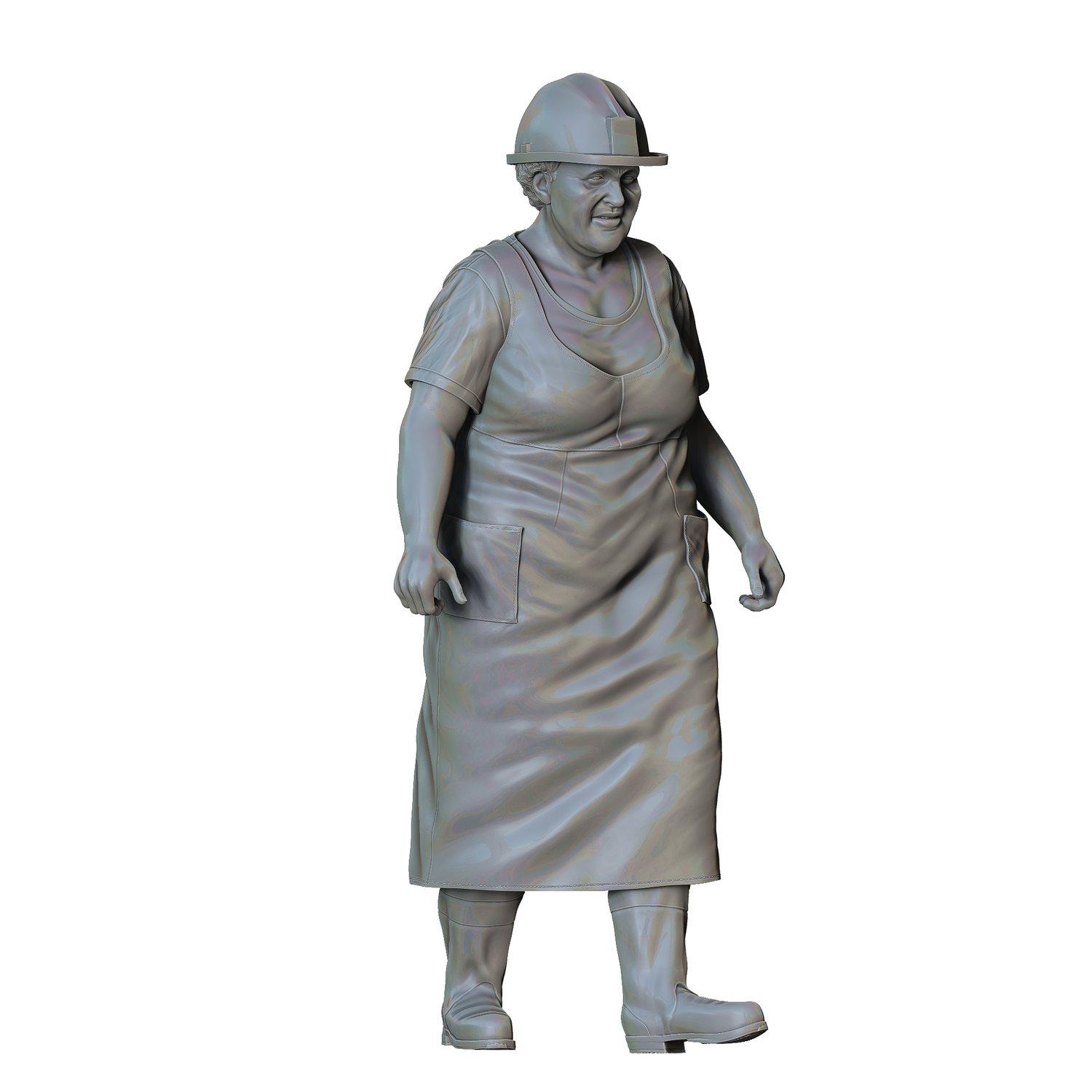 3dp Miniatures, Farmers woman carrying buckets, 3d print figures, construction worker