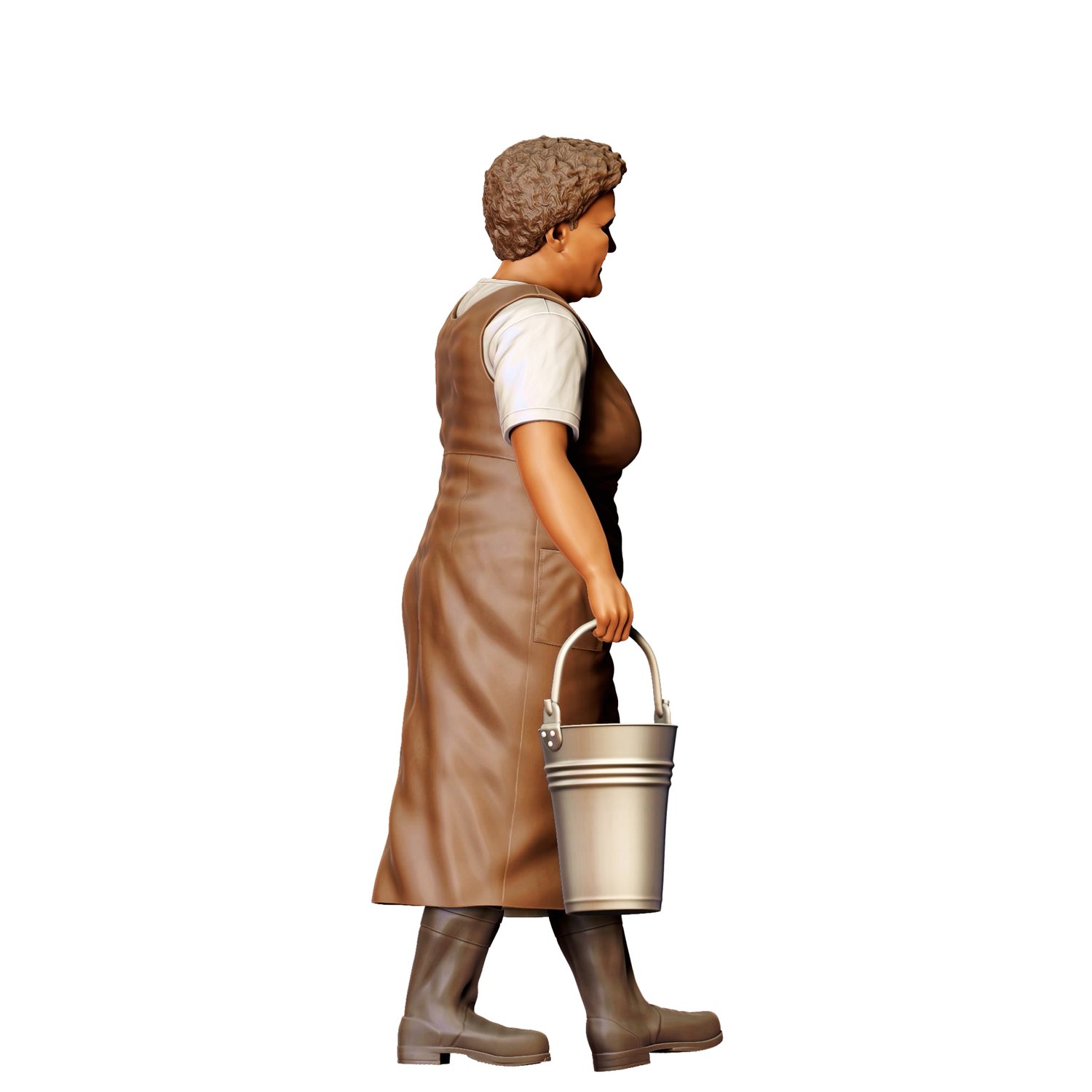 3dp Miniatures, Farmers woman carrying buckets, 3d print figures