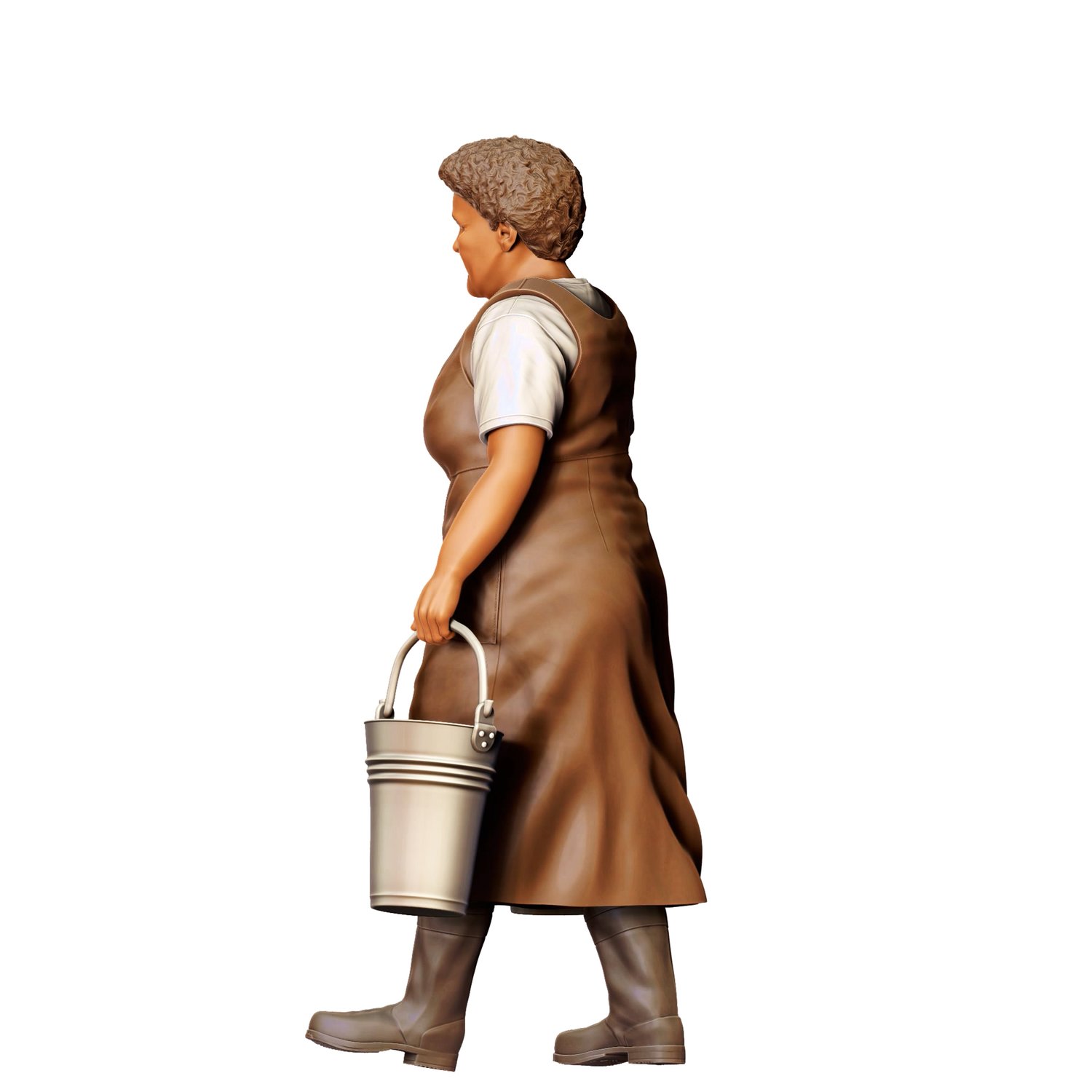 3dp Miniatures, Farmers woman carrying buckets, 3d print figures