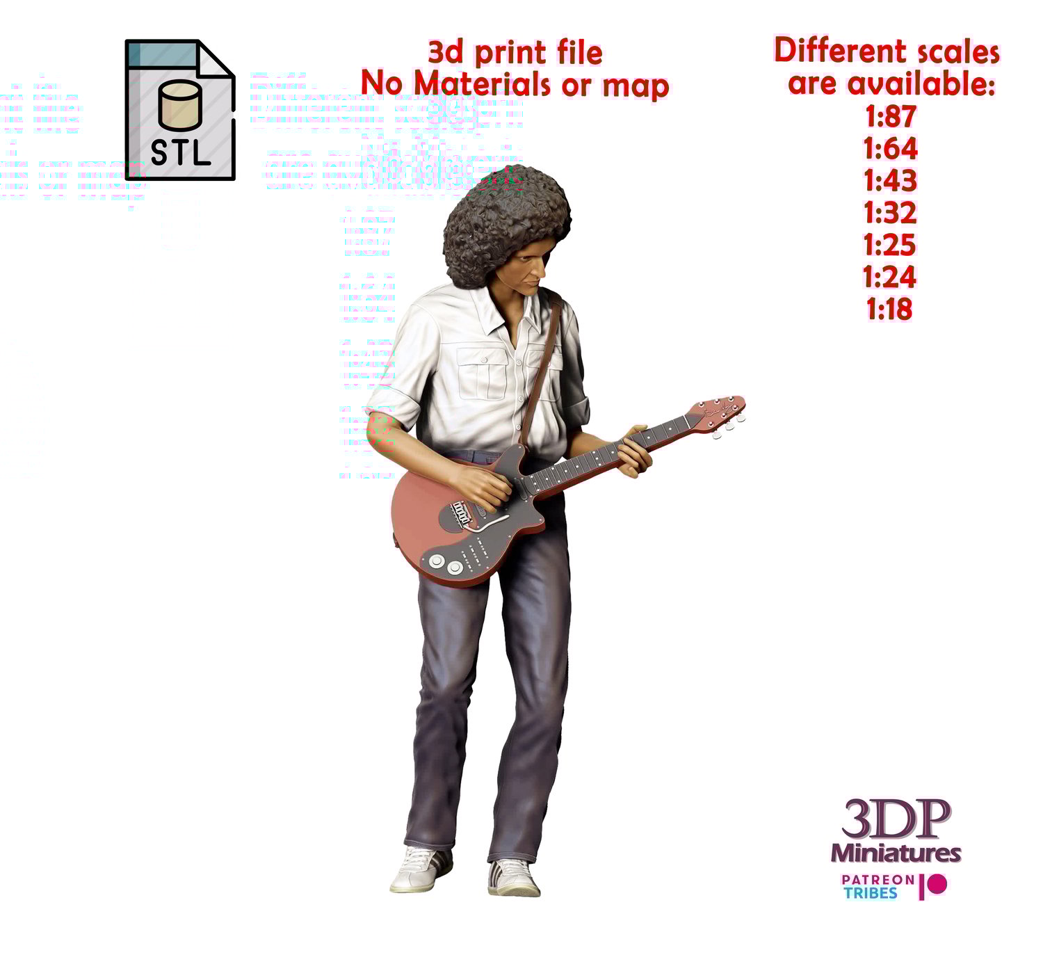 3dp Miniatures, Queen music band Brian May