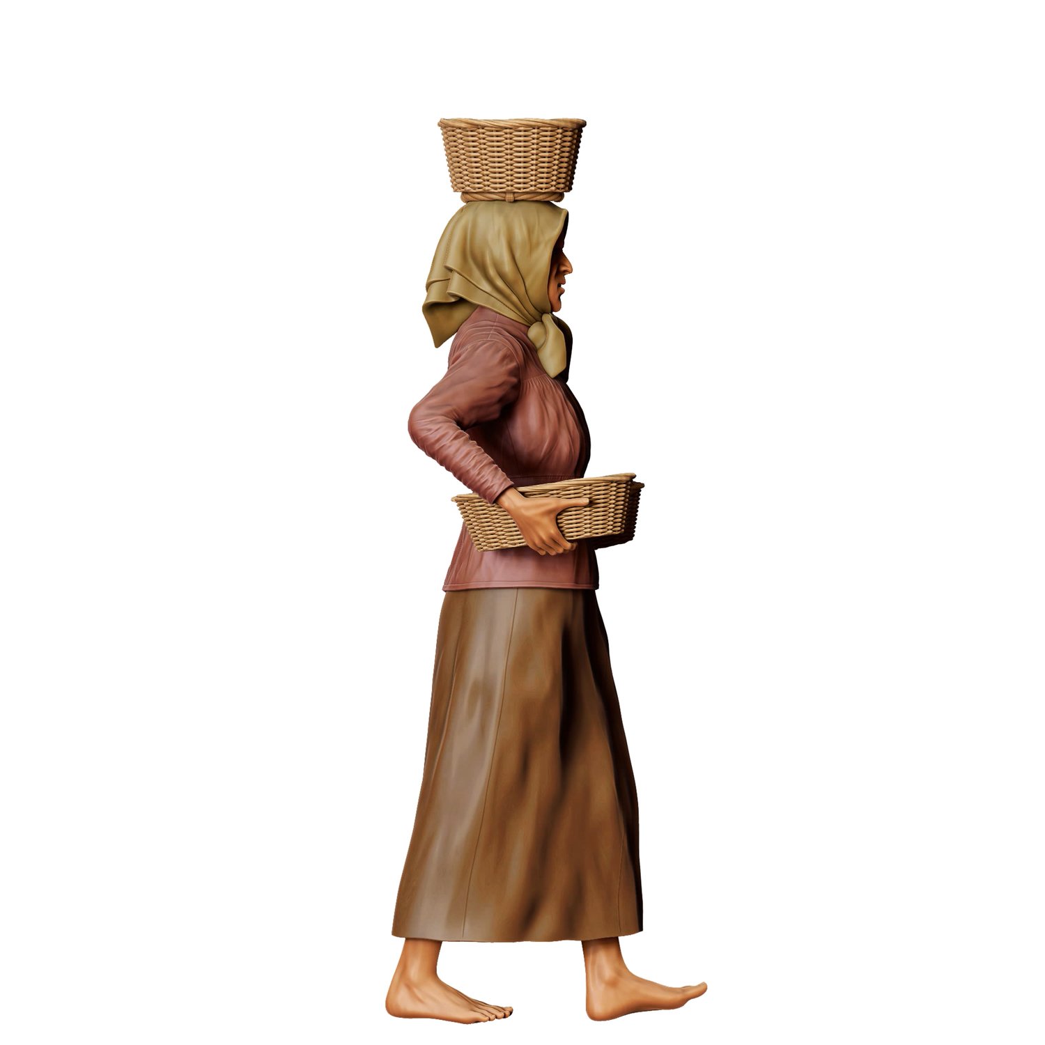 3dp miniatures, N5 Farmers woman carrying Baskets
