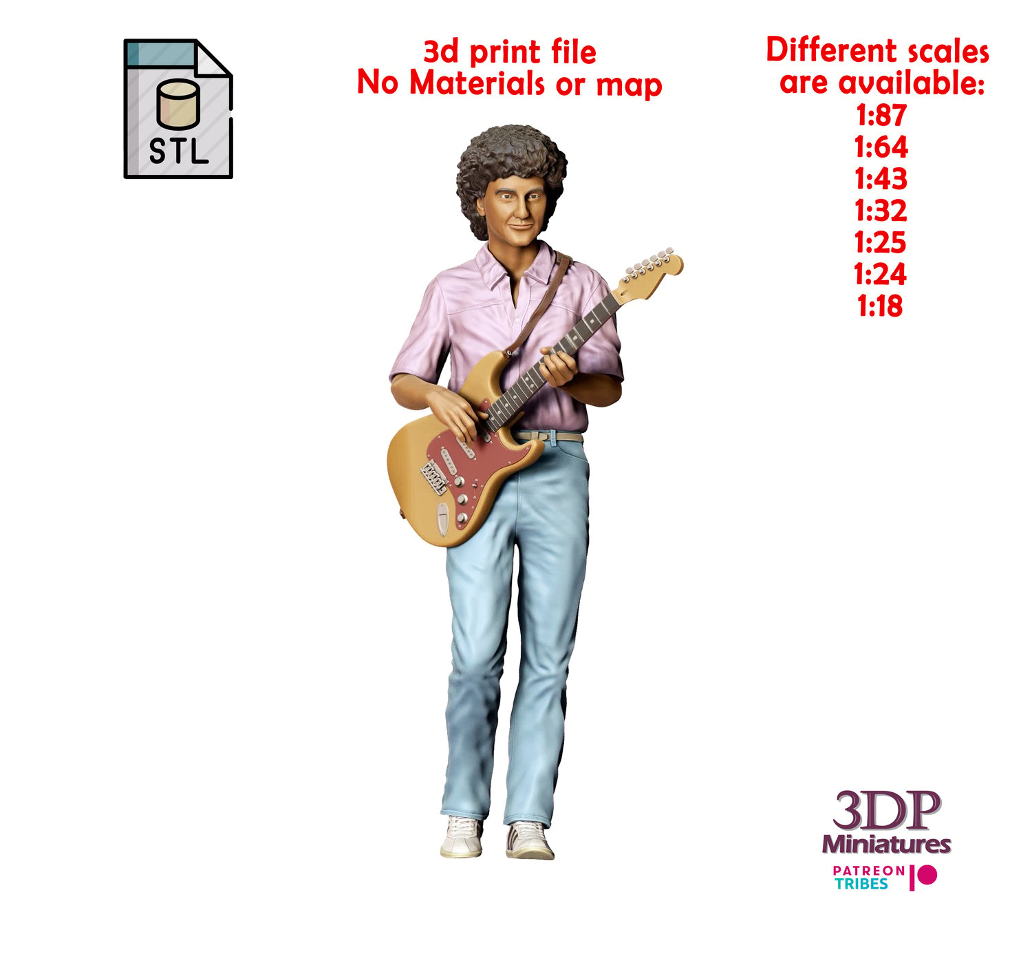 3dp Miniatures, N3 Queen music band John Deacon