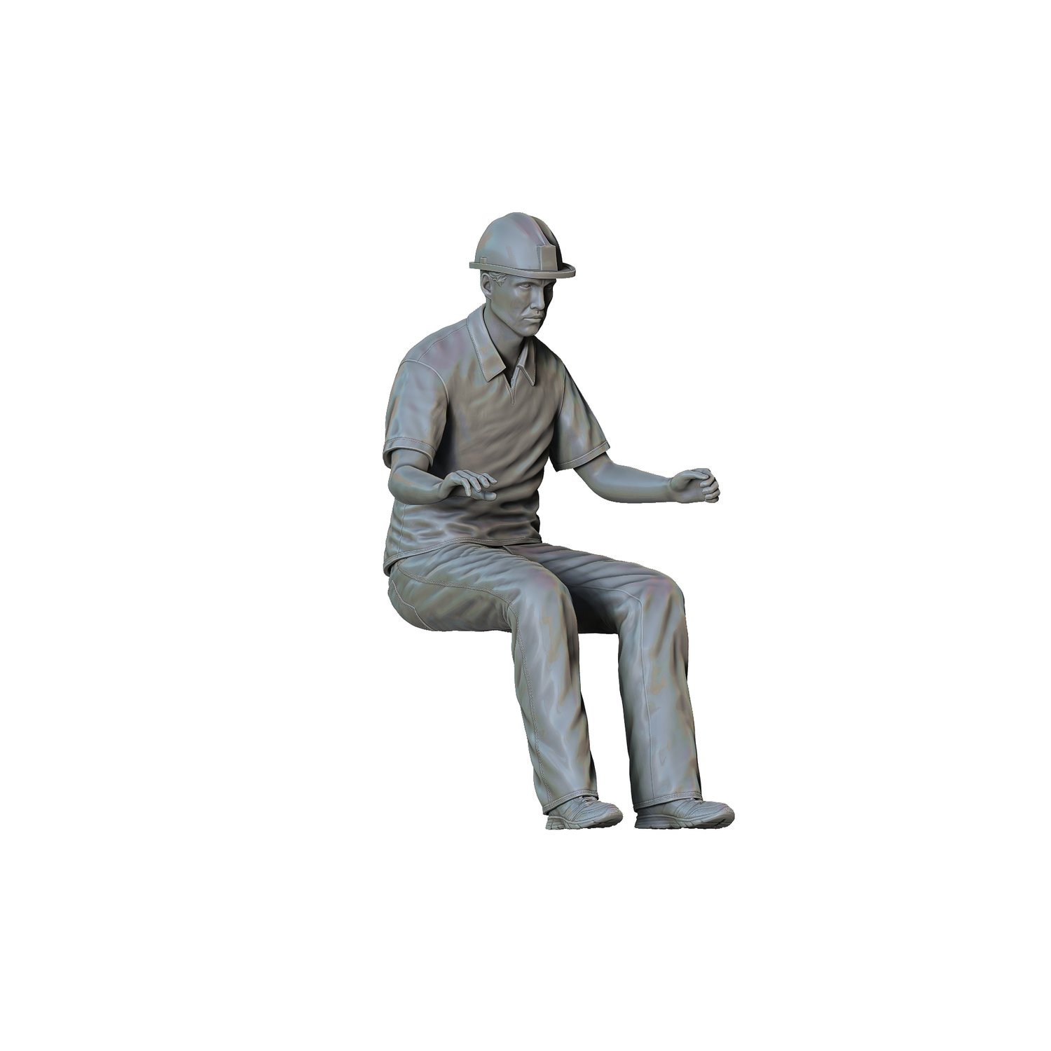 3dp miniatures, N1 Race team engineer with chair and desk, 3dpminis.com