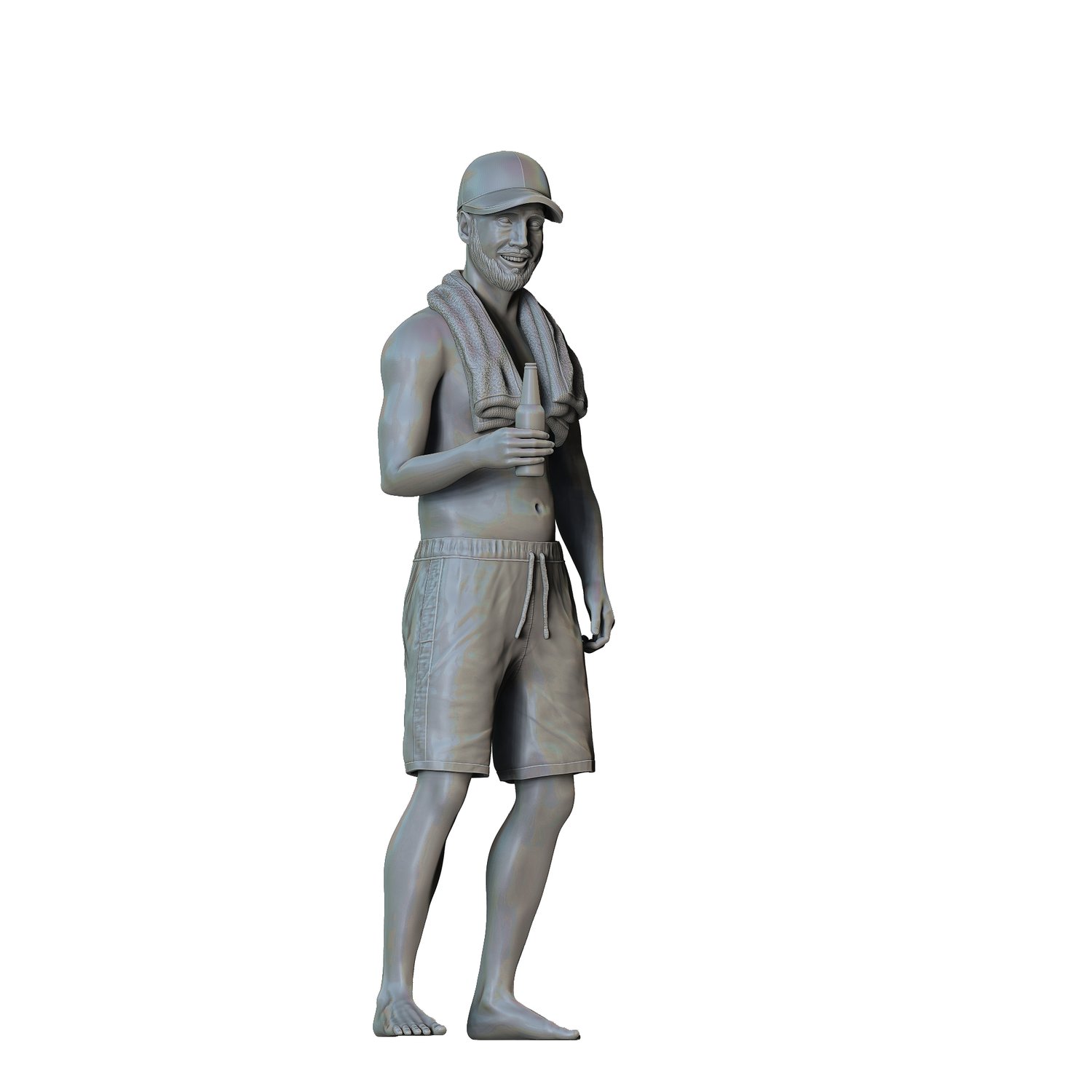 3dp Miniatures, N1 Pool Party man drinking beer, 3dpminis.com