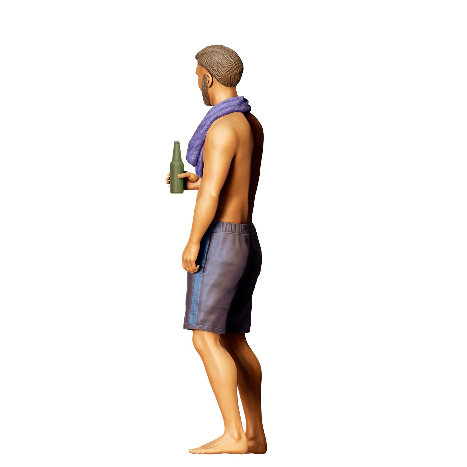 3dp Miniatures, N1 Pool Party man drinking beer, 3dpminis.com