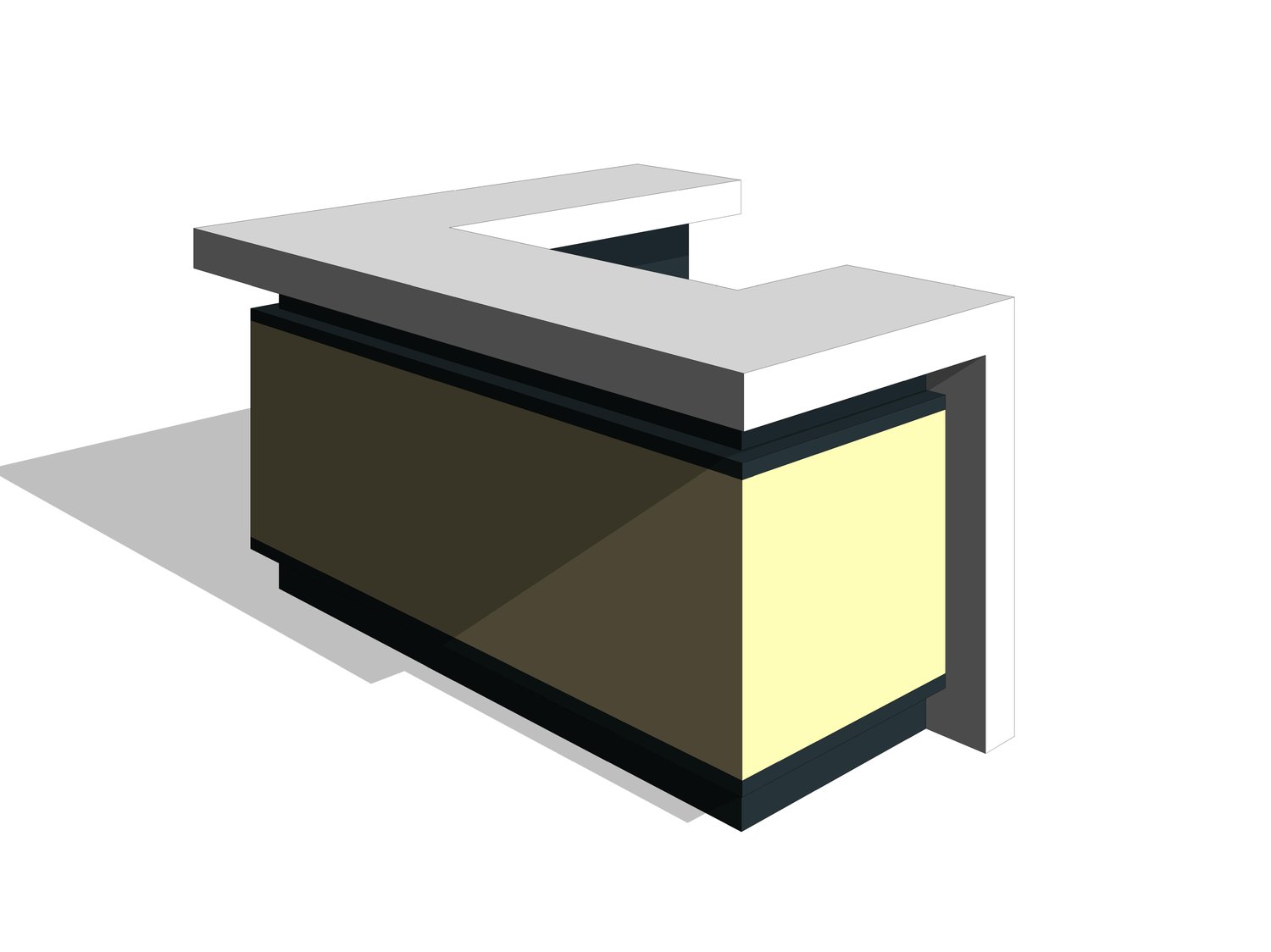 Elevate Any Space with Our Luxurious Reception Desk Counter 3D Model Revit Family  Transform the entrance of any building, whether an embassy, office, or hotel, with our elegantly designed Reception Desk Counter. This premium desk features a blend of rich