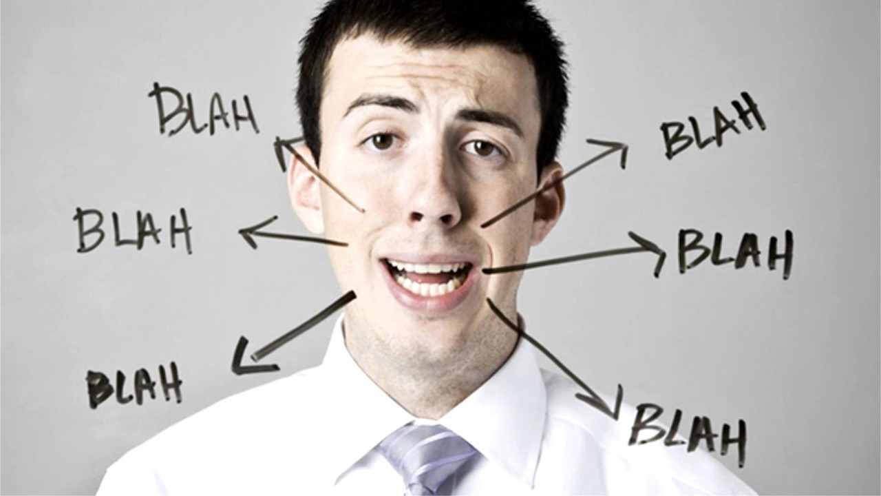 Man talking too much