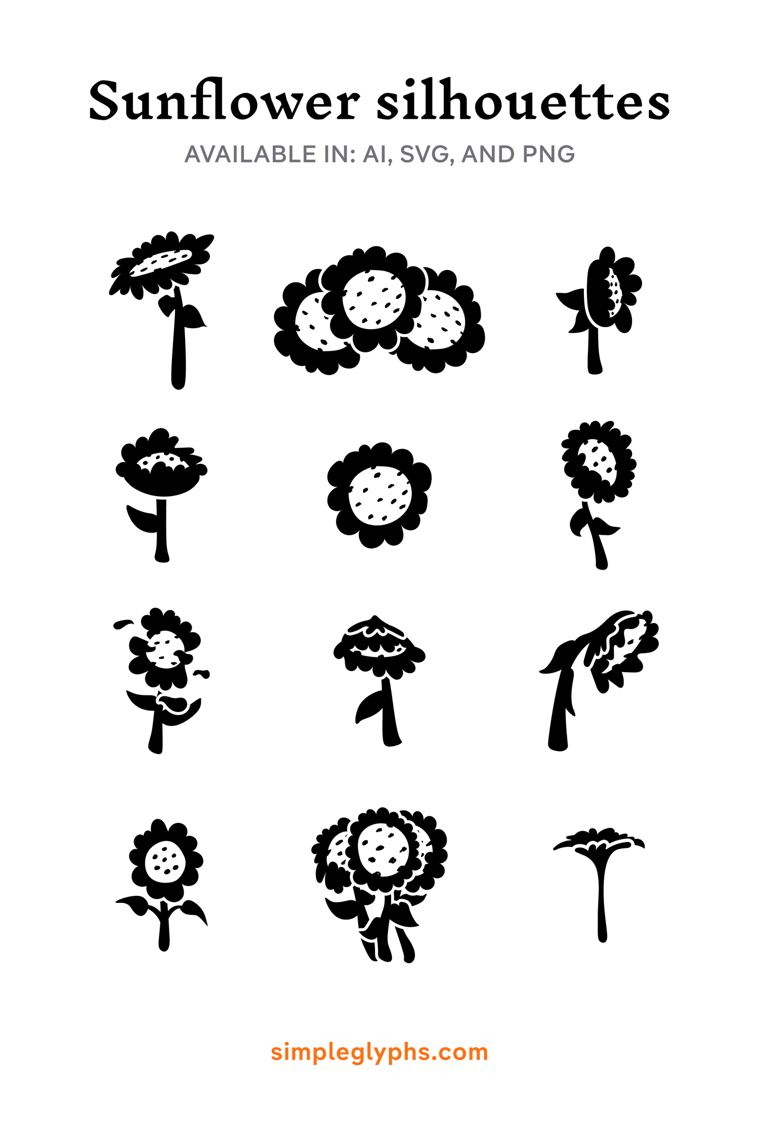 Image may contain: bunch of sunflower silhouettes.