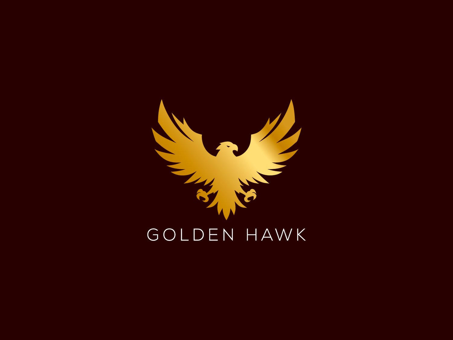 Handcrafted professional Golden Hawk logo design, featuring a golden hawk illustration symbolizing strength, vision, and prestige, created by expert designers for branding and business use.