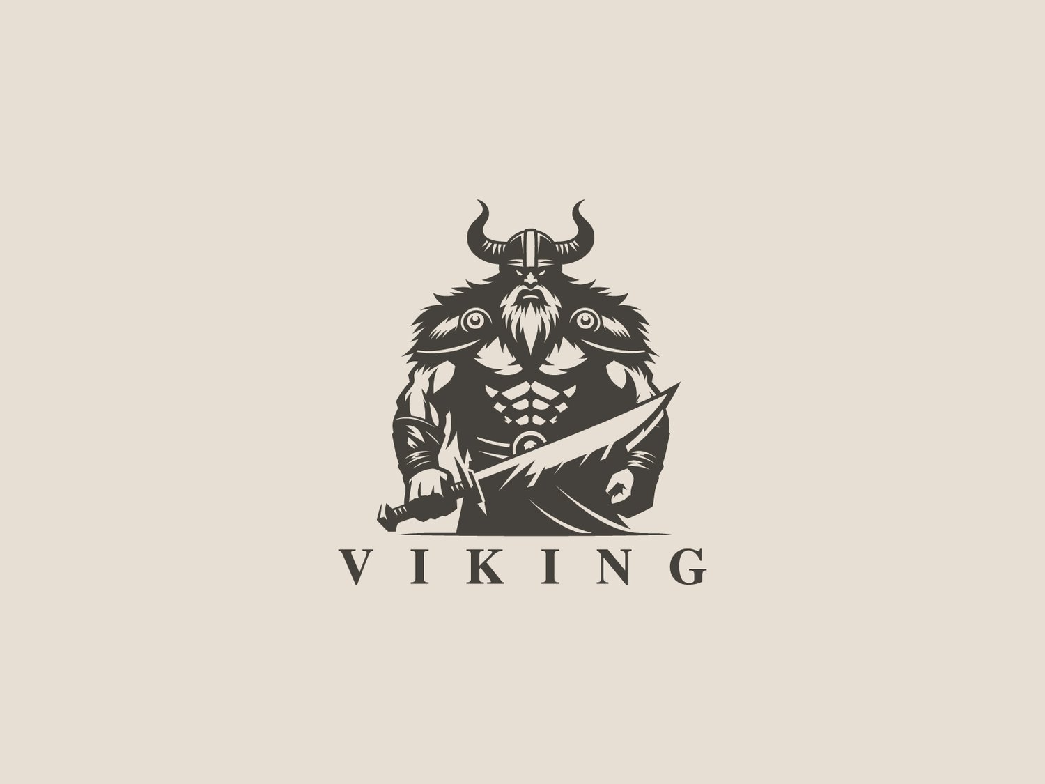 Handcrafted professional Viking logo design, featuring a fierce Viking illustration symbolizing strength, bravery, and resilience, created by expert designers for branding and business use.