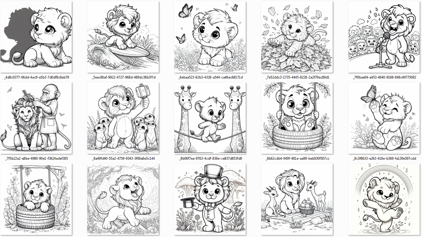 Lion Jungle Playtime Coloring Pages