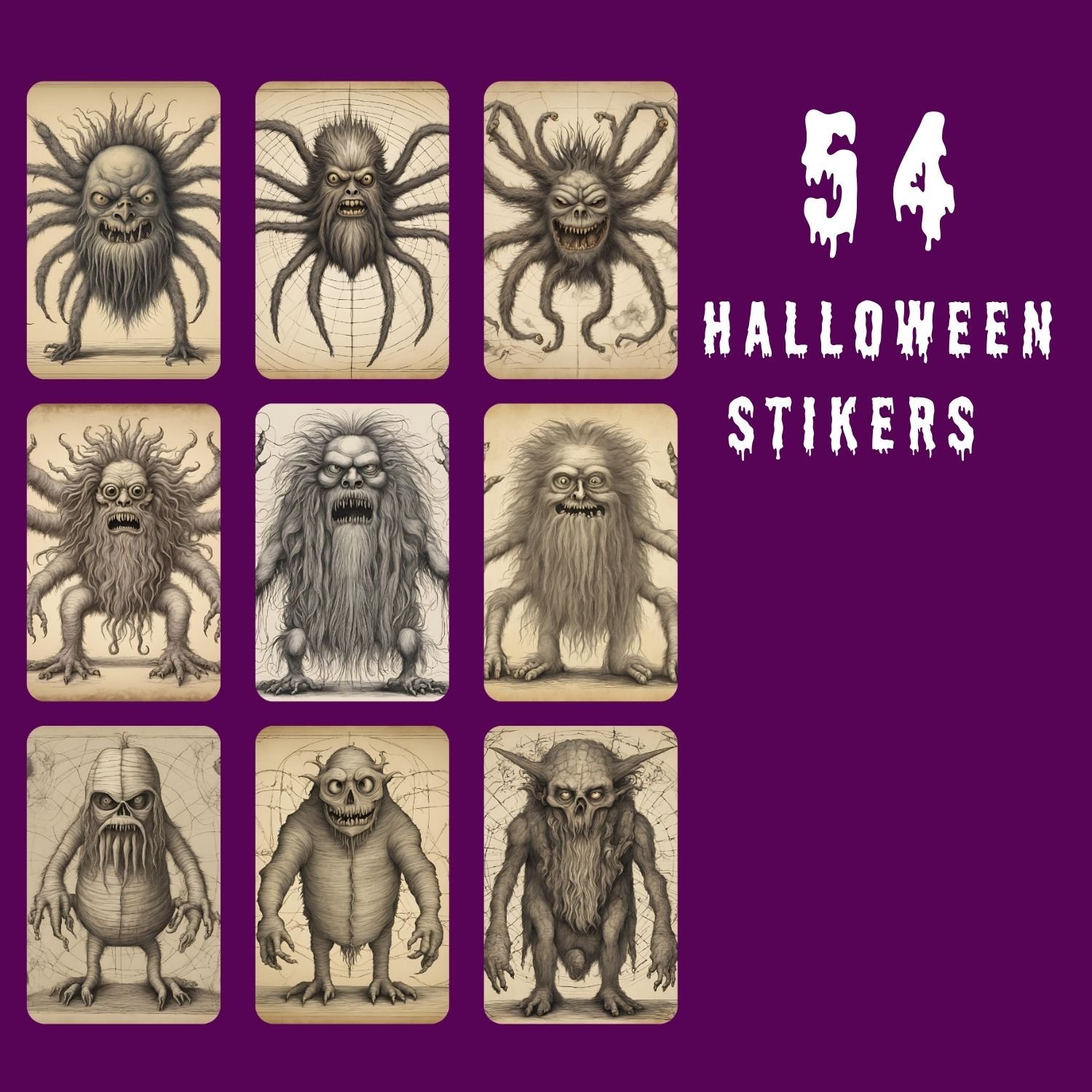 Halloween printable stickers, spooky Halloween stickers, cute Halloween stickers, witch stickers, ghost stickers, pumpkin stickers, Halloween party decorations, Halloween planner stickers, Halloween notebook stickers, Halloween bullet journal stickers, di