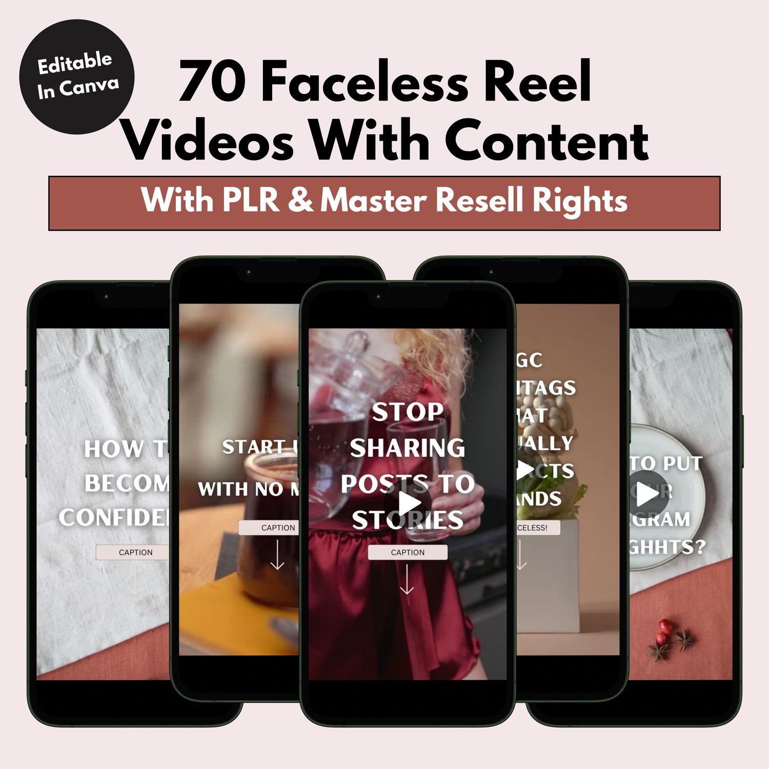 70 PLR and MRR Faceless Reels Bundle
