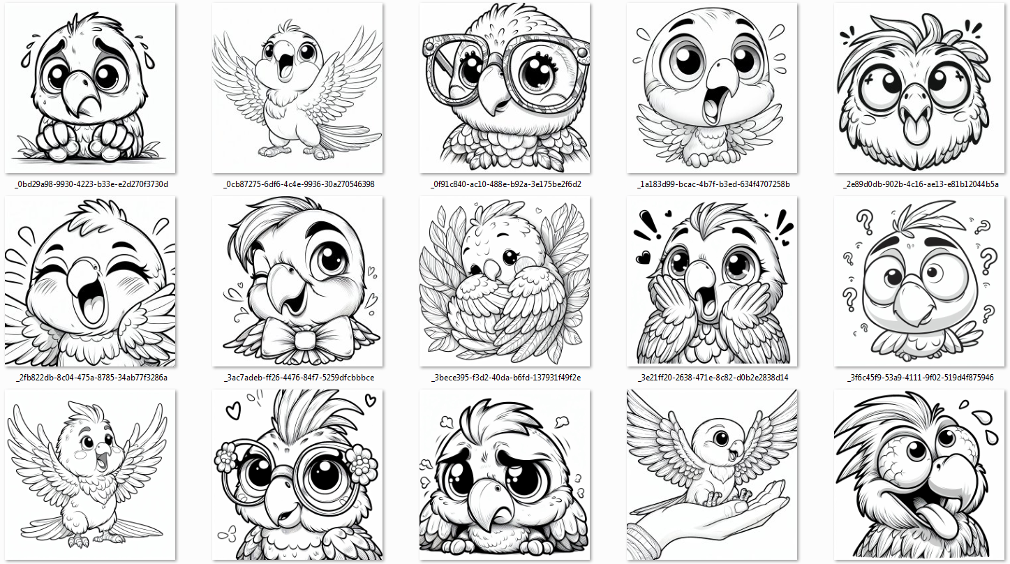 Cute Parrot Coloring Pages
