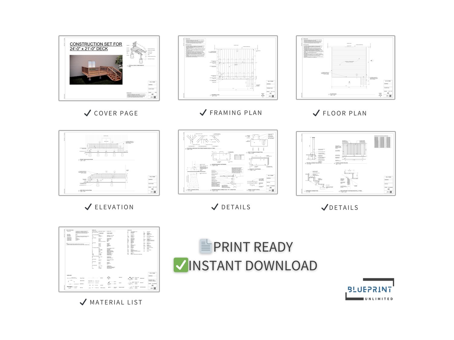Obtain construction permits for your backyard deck with blueprint deck plans.
