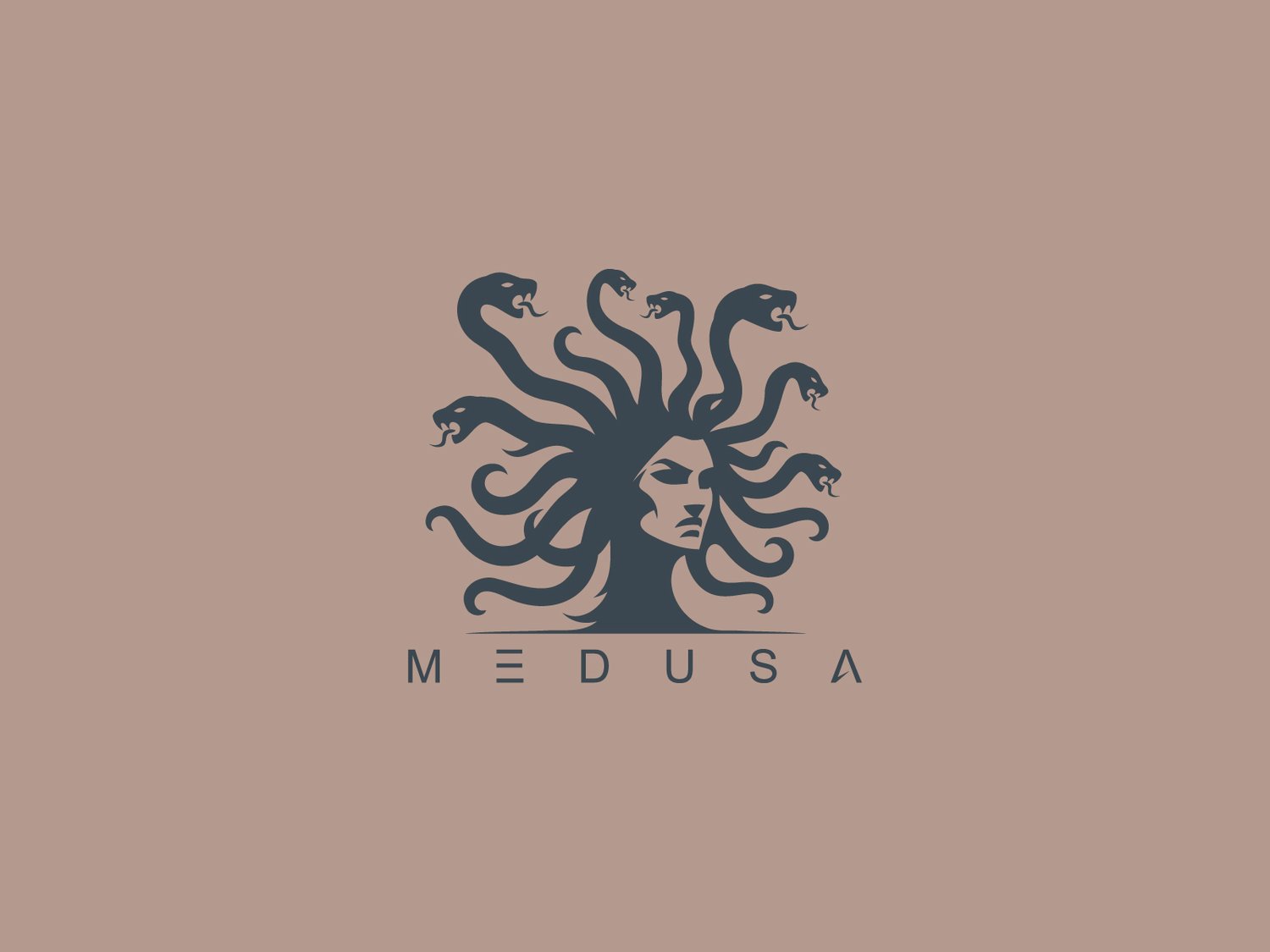 Handcrafted professional Medusa logo design, featuring an intricate Medusa illustration symbolizing transformation, strength, and allure, created by expert designers for branding and business use.