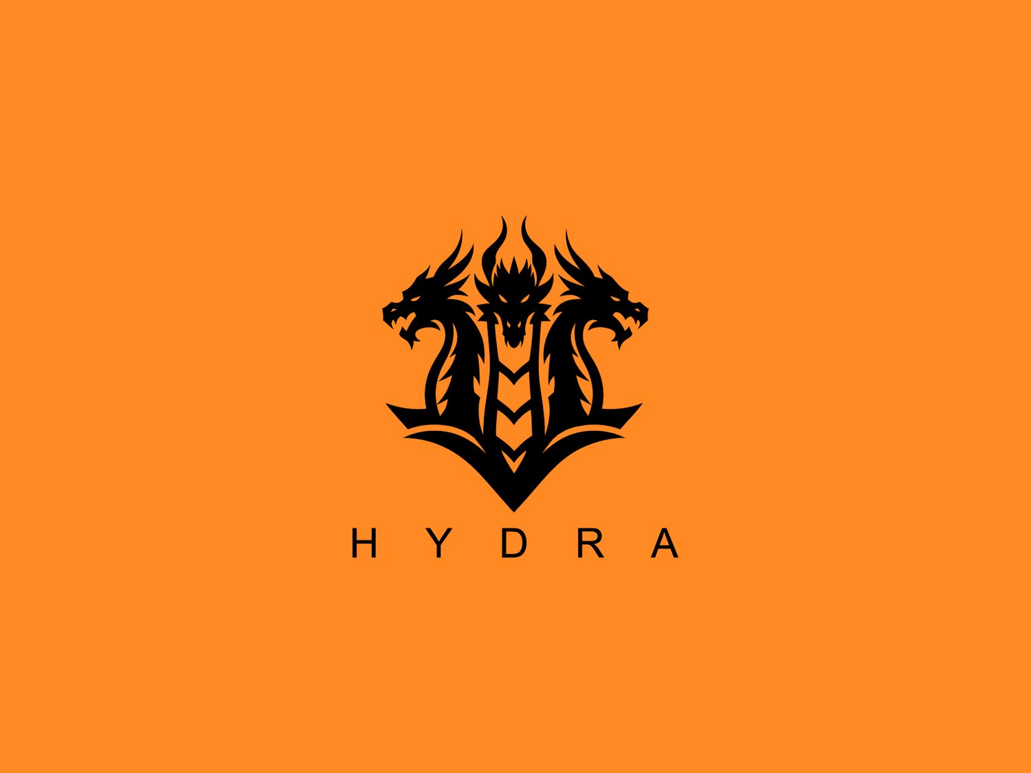 Handcrafted professional Hydra logo design, featuring a multi-headed serpent illustration symbolizing strength, regeneration, and adaptability, created by expert designers for branding and business use.