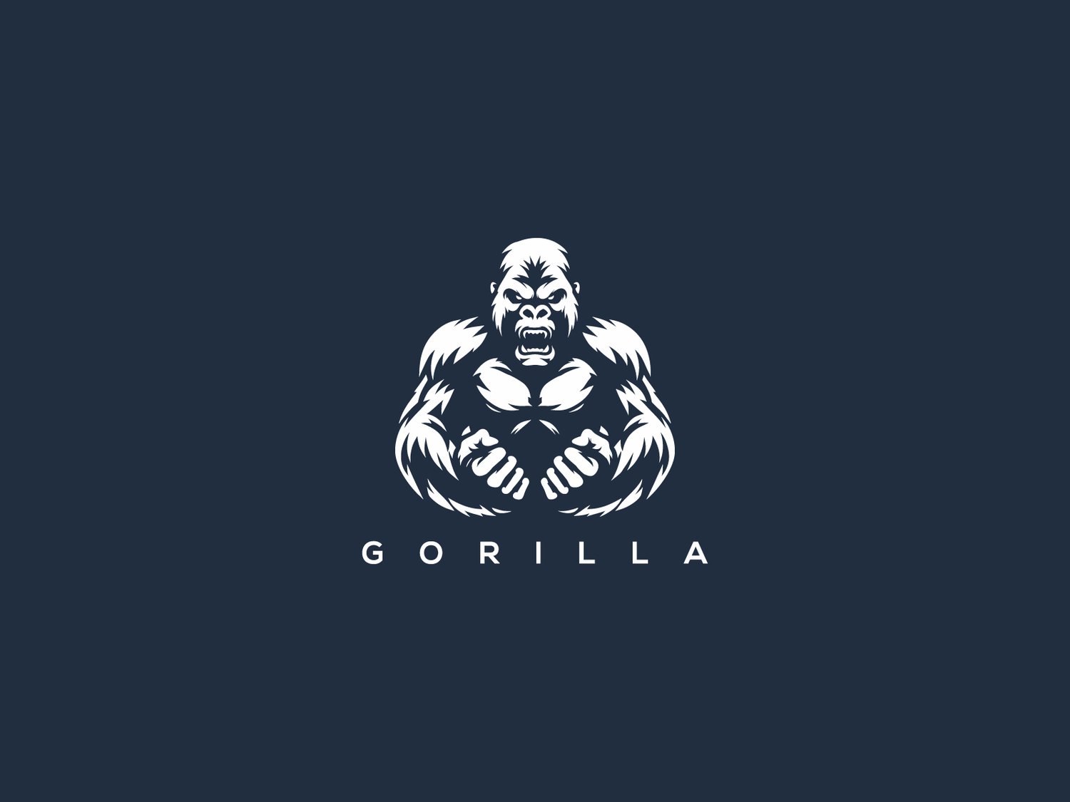 Handcrafted professional gorilla logo design, featuring a powerful and intelligent gorilla illustration symbolizing strength, leadership, and authority, created by expert designers for branding and business use.