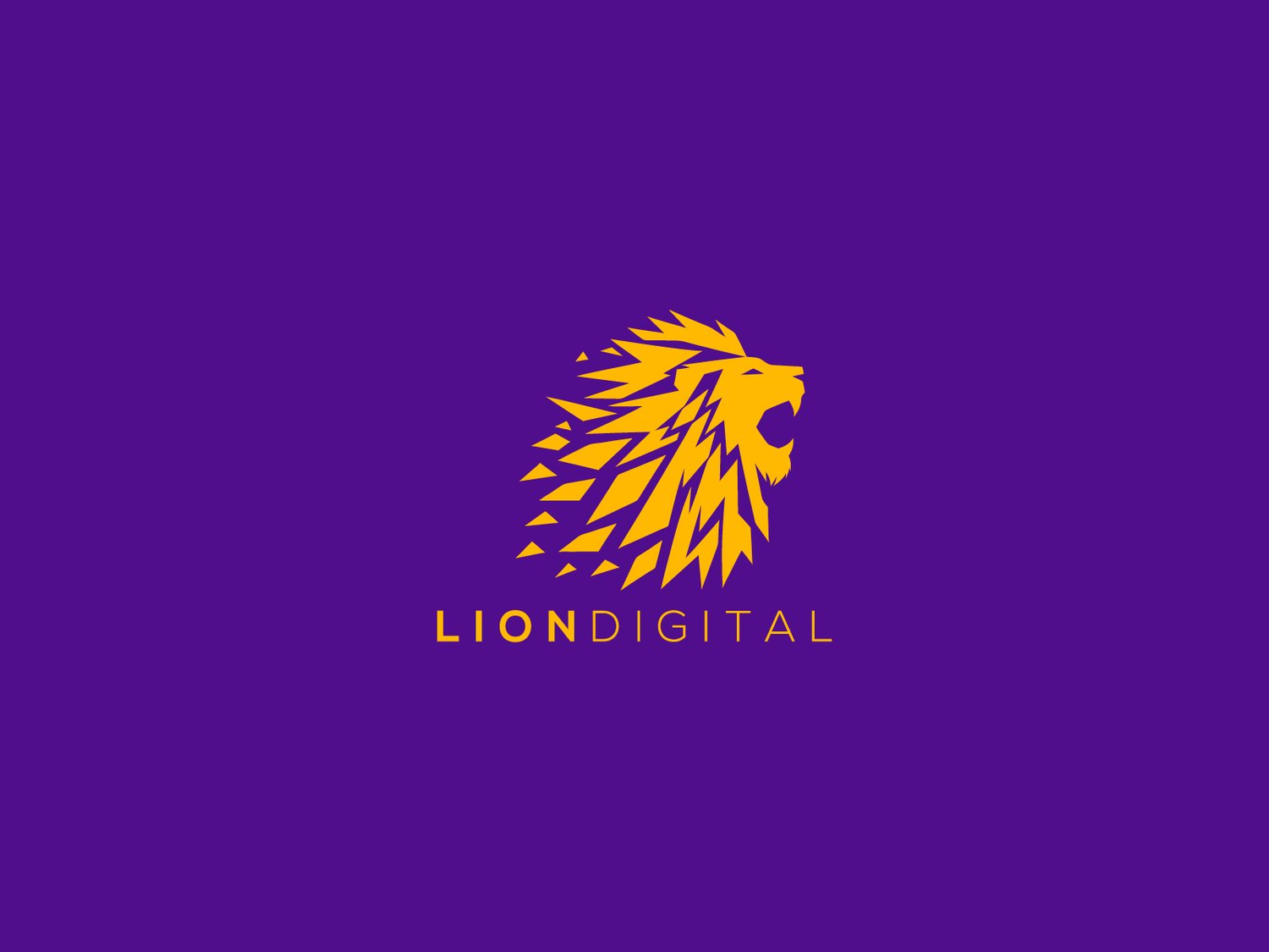 Handcrafted professional Lion Digital logo design, featuring a powerful lion with digital elements symbolizing strength, innovation, and leadership, created by expert designers for tech and digital businesses.