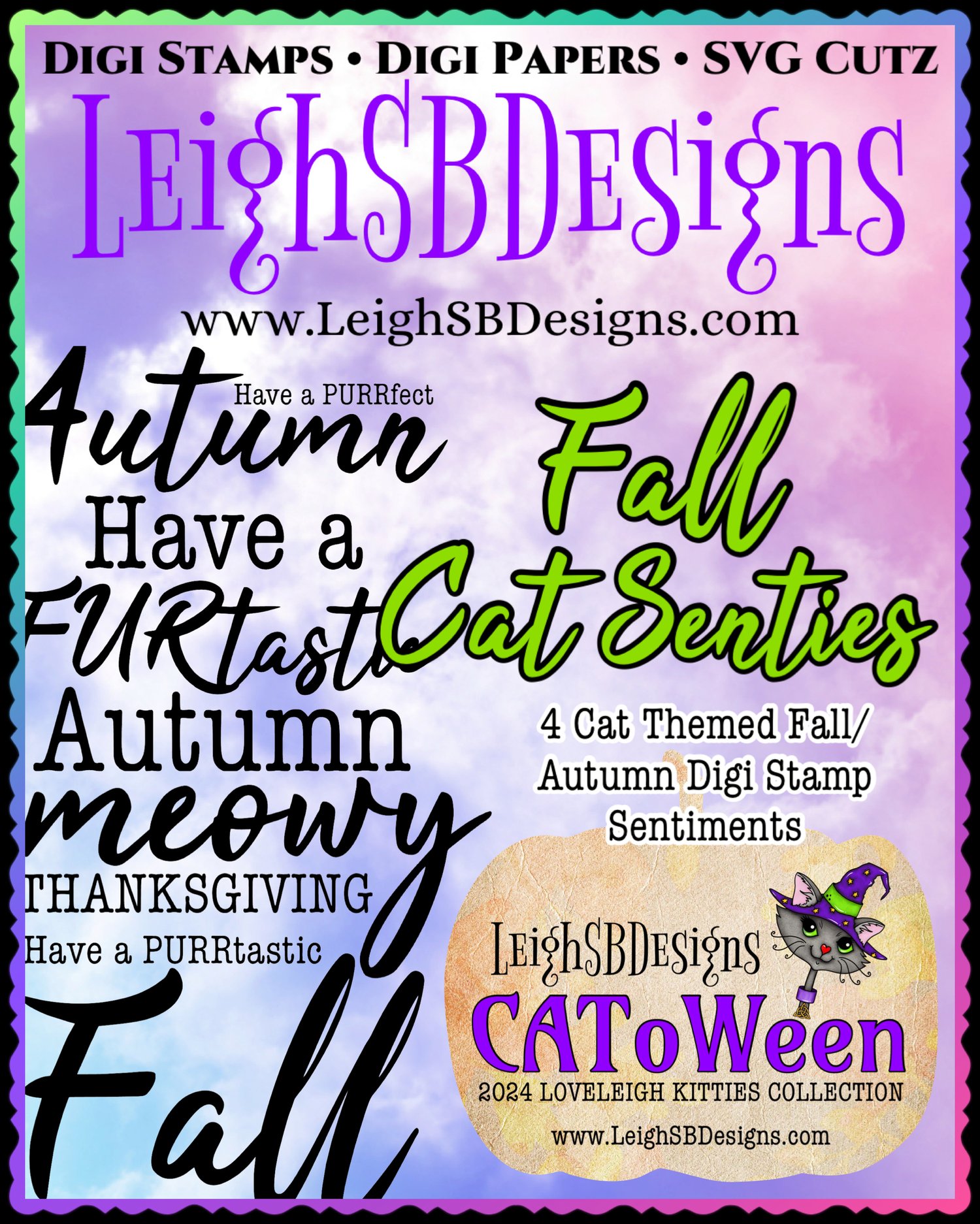 LeighSBDesigns CAToWeen 2024 Halloween Collection Senties