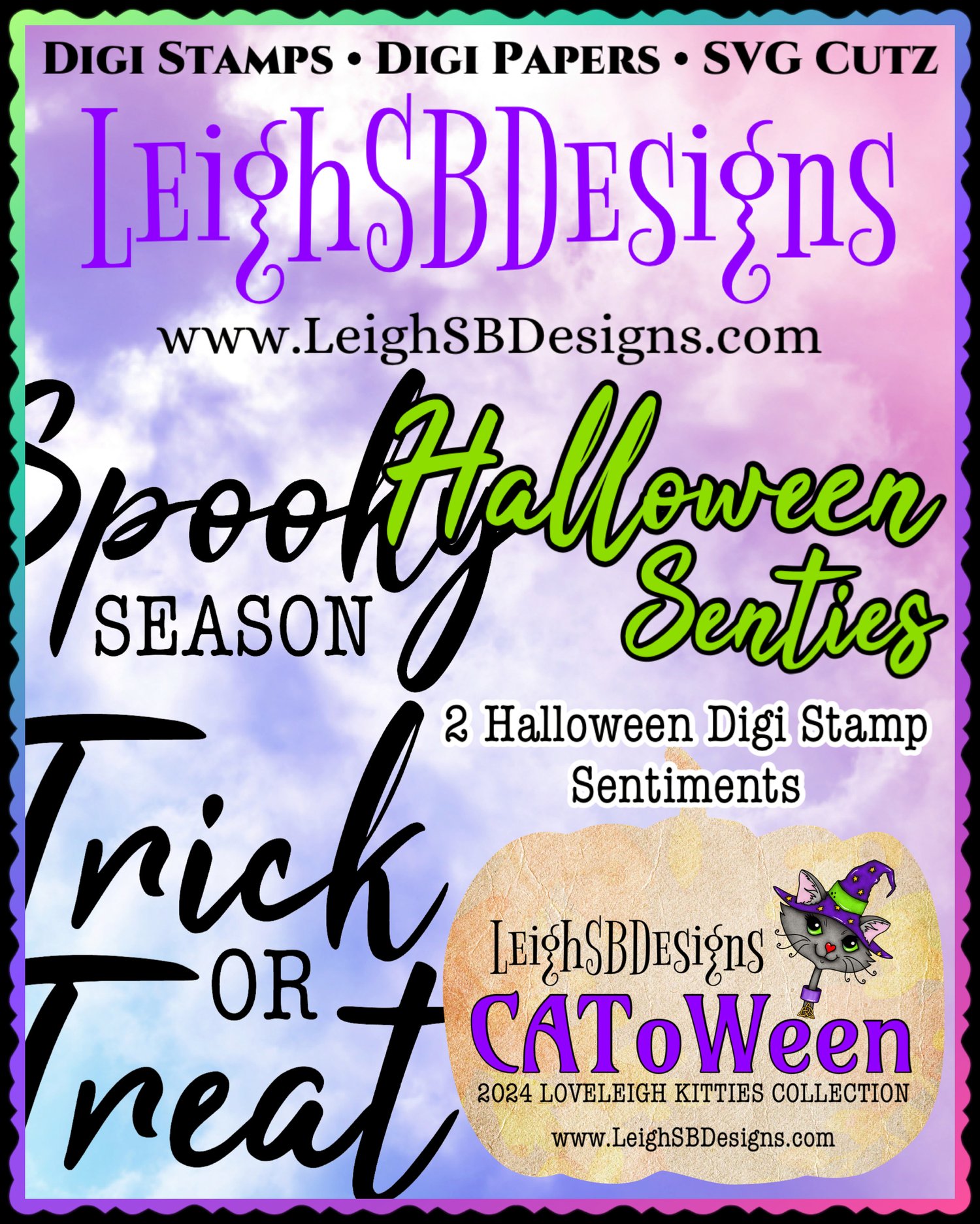 LeighSBDesigns CAToWeen 2024 Halloween Collection Senties