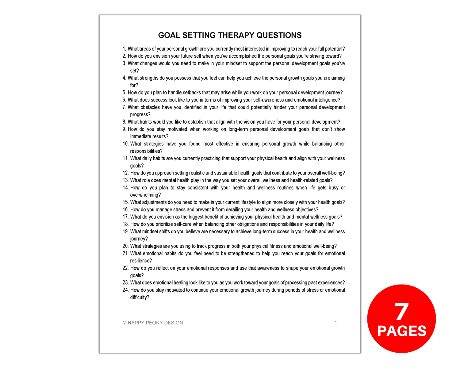 Goal Setting Therapy Questions, Personal Development, Growth Mindset ...