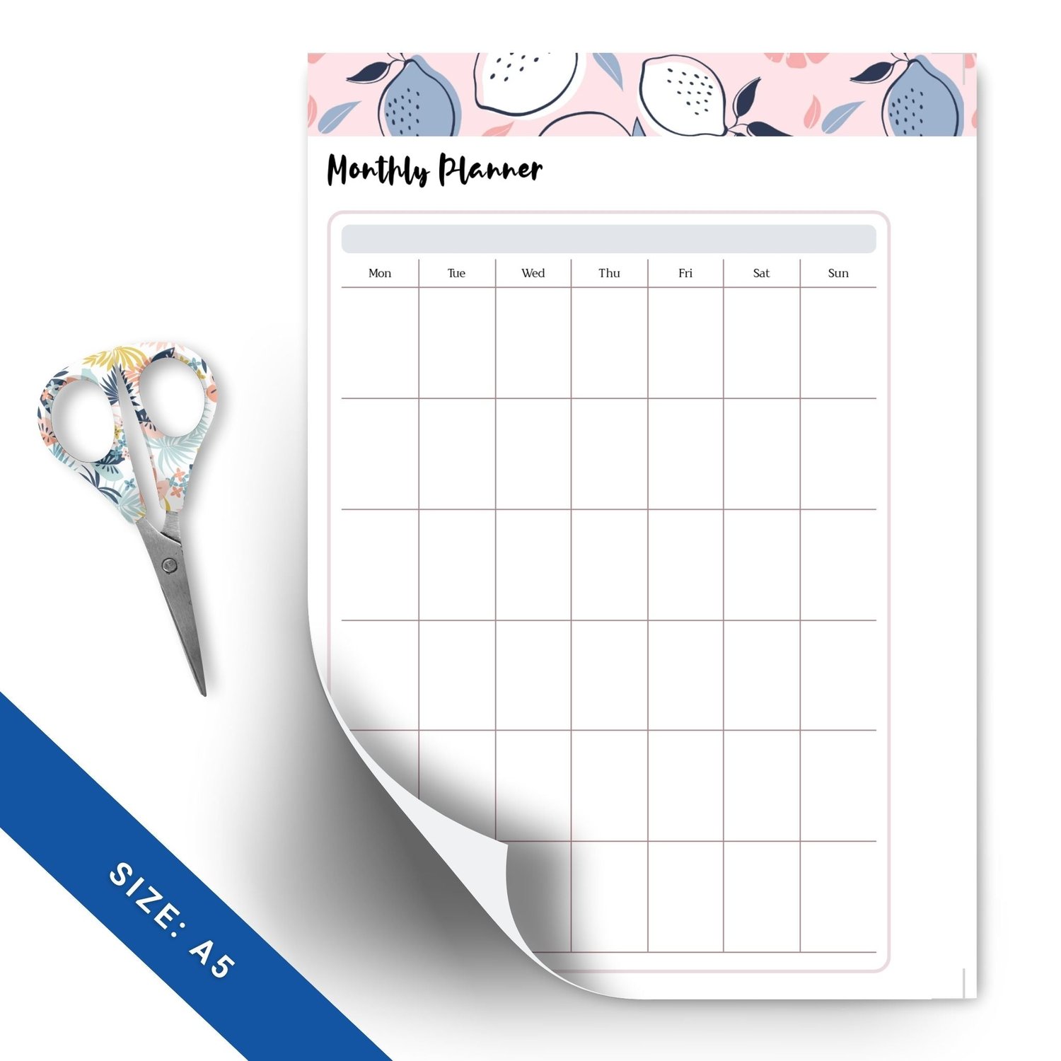 Monthly Planner, A5 Planner Insert | Tracia Creative