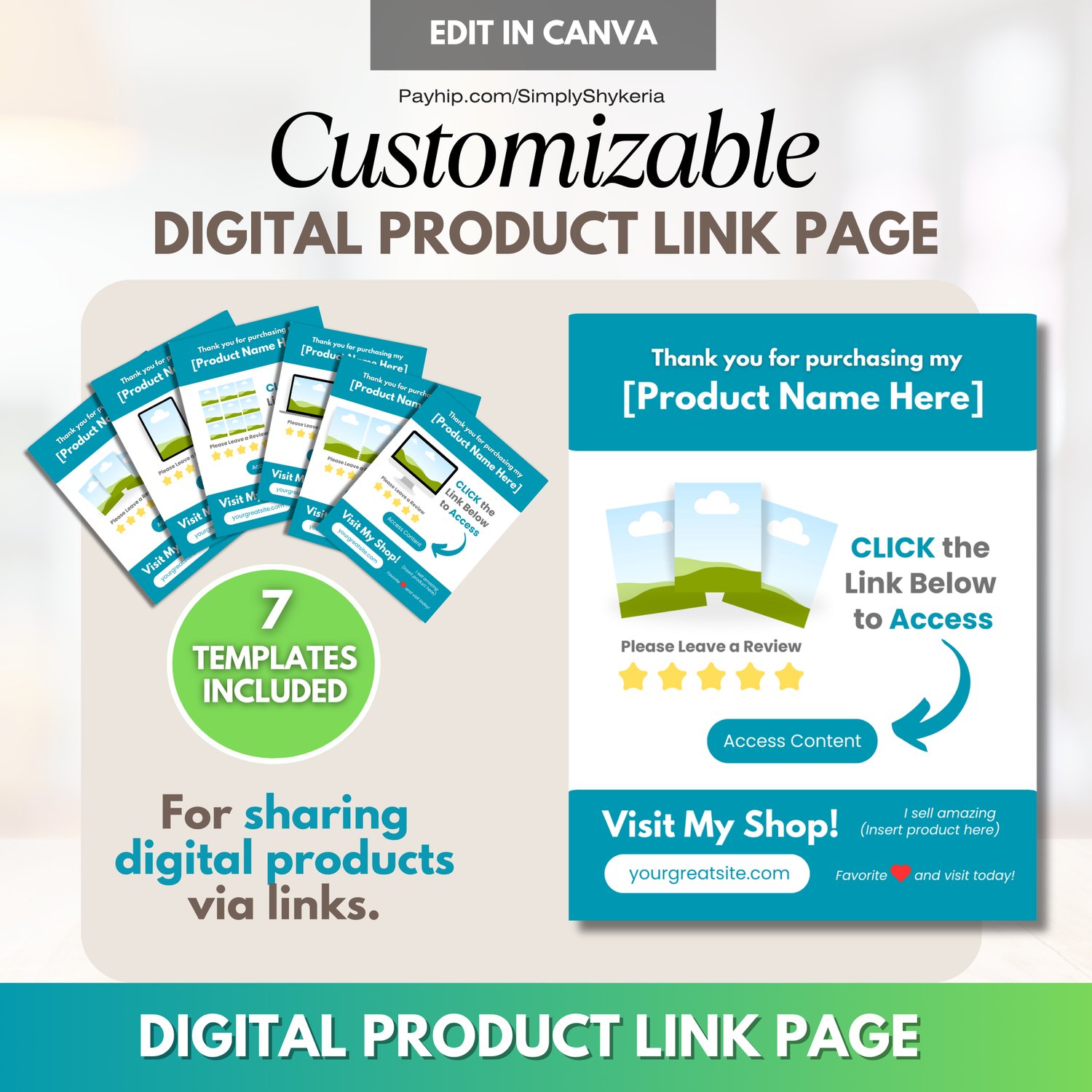 Digital Product Link Page by Simply Shykeria, Shykeria Lifleur