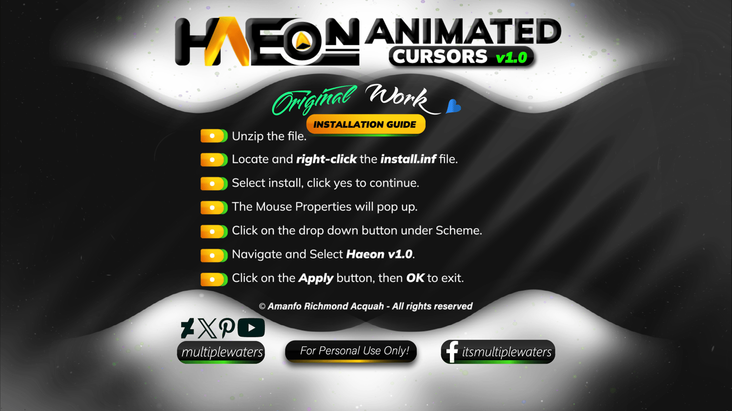 Haeon (v1.0) Animated Cursors (Guide) by Multiple Waters
