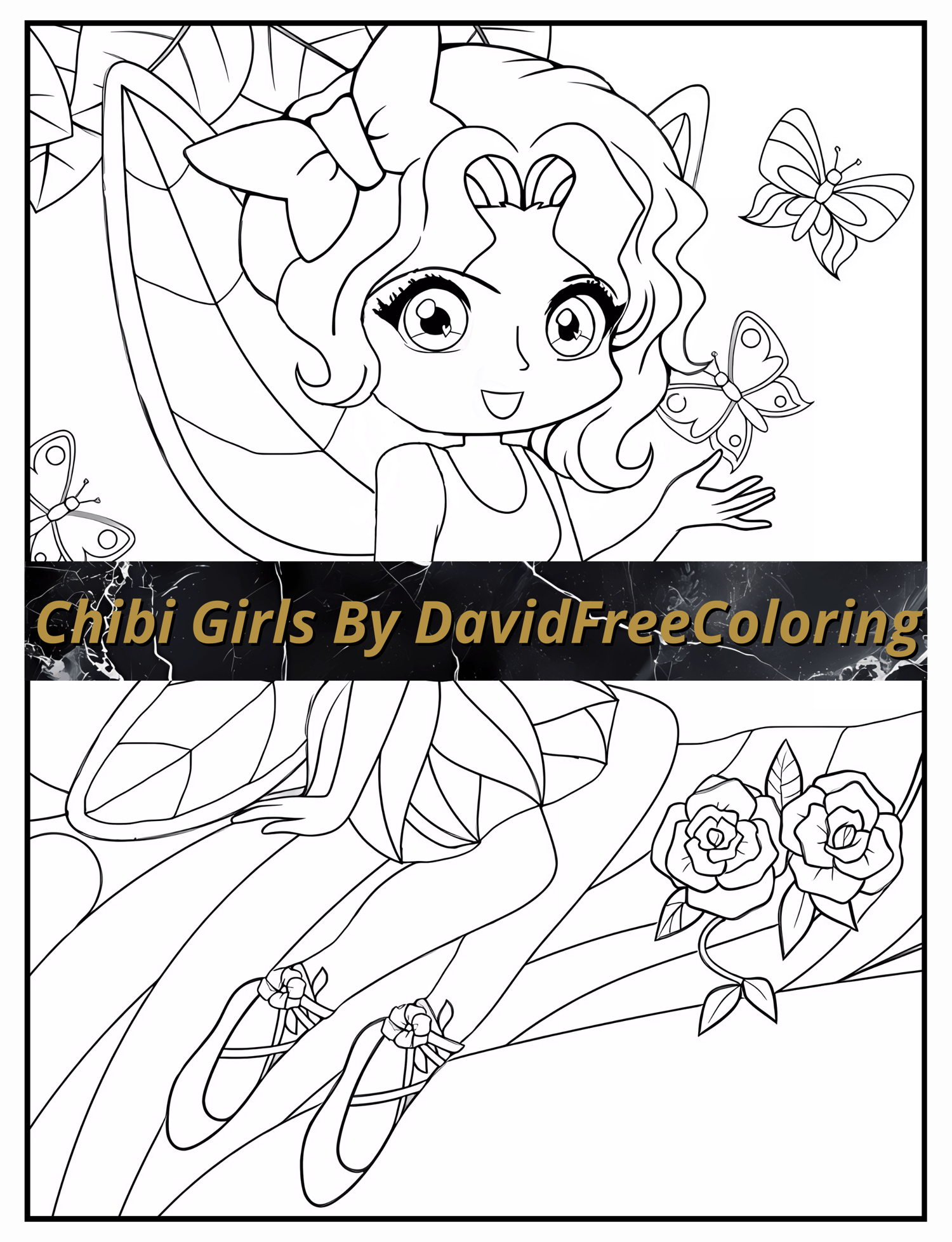 110 Chibi Girls Coloring Book Chibi Manga Images for Adult Coloring Pages Cute Chibi printable coloring book gift for adult PDF Download PNG