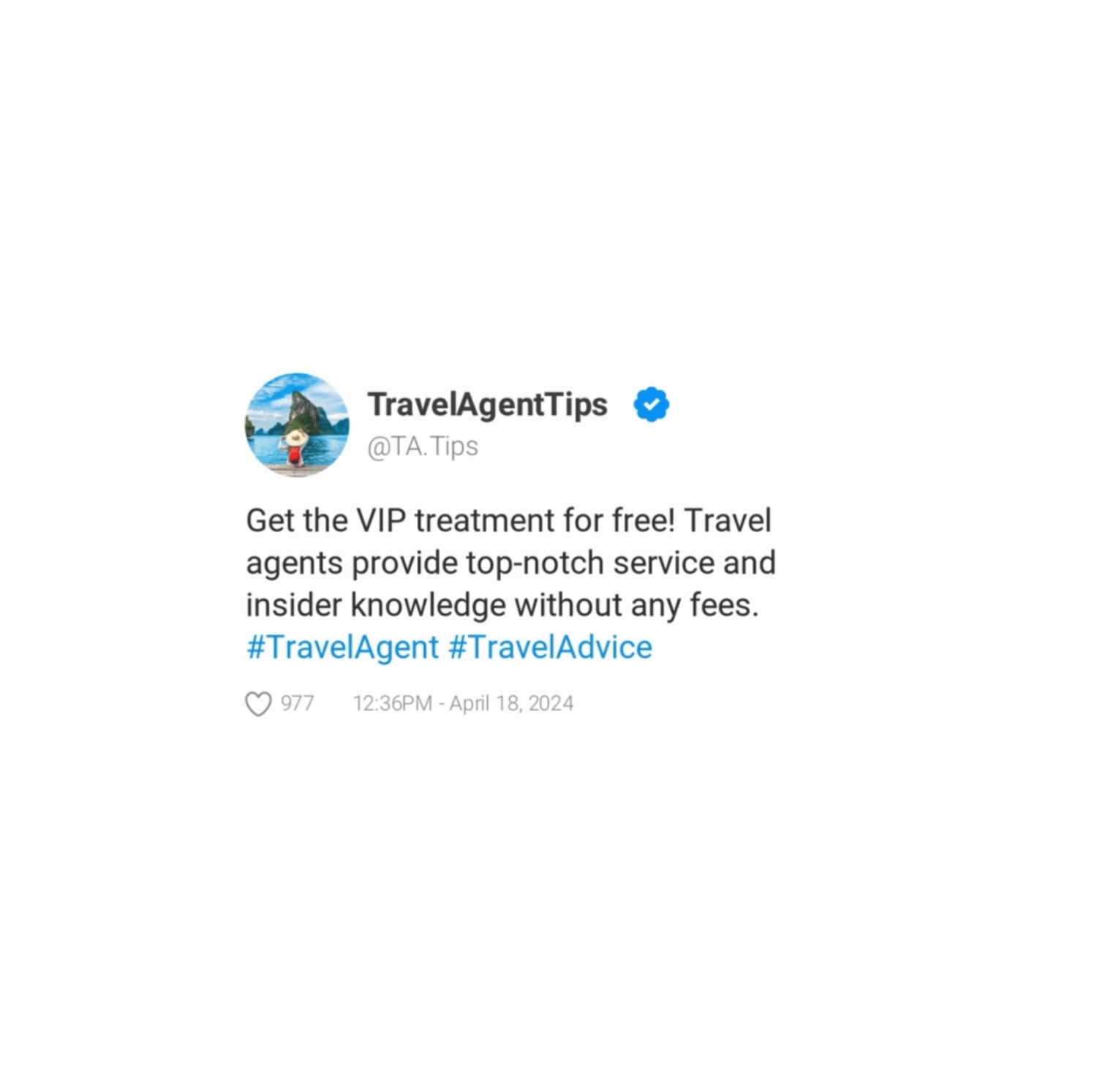 Social media content for travel agents