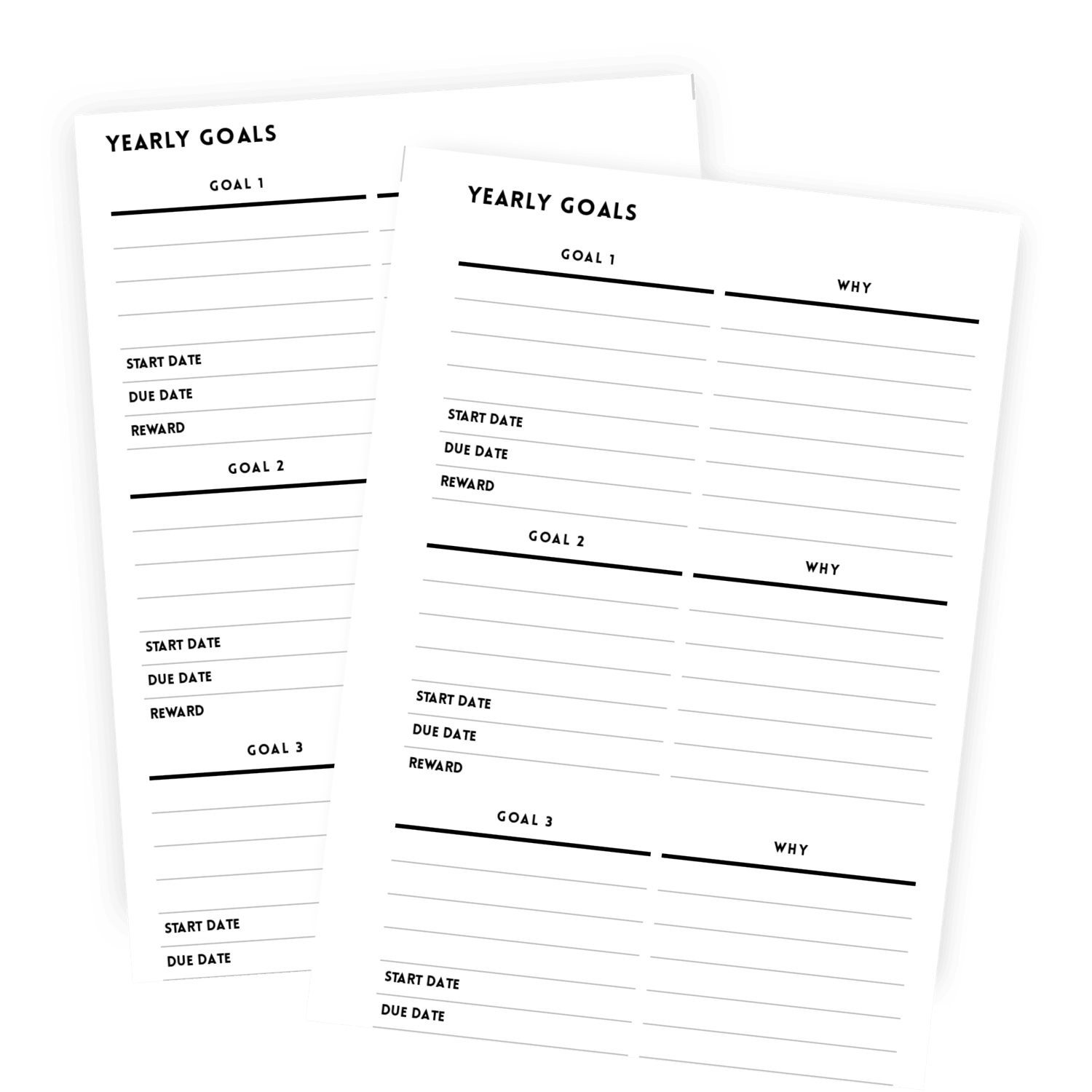 Minimalist Yearly Goals Planner Page | Tracia Creative