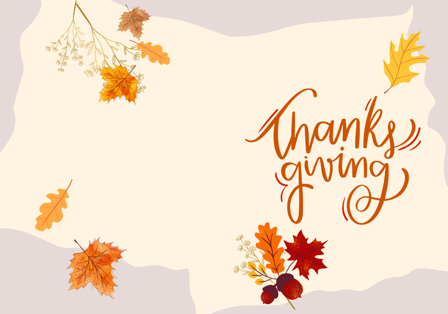Customizable Pastel Fall Design Folded Card Portrait | Digital Canva Template. Outside design