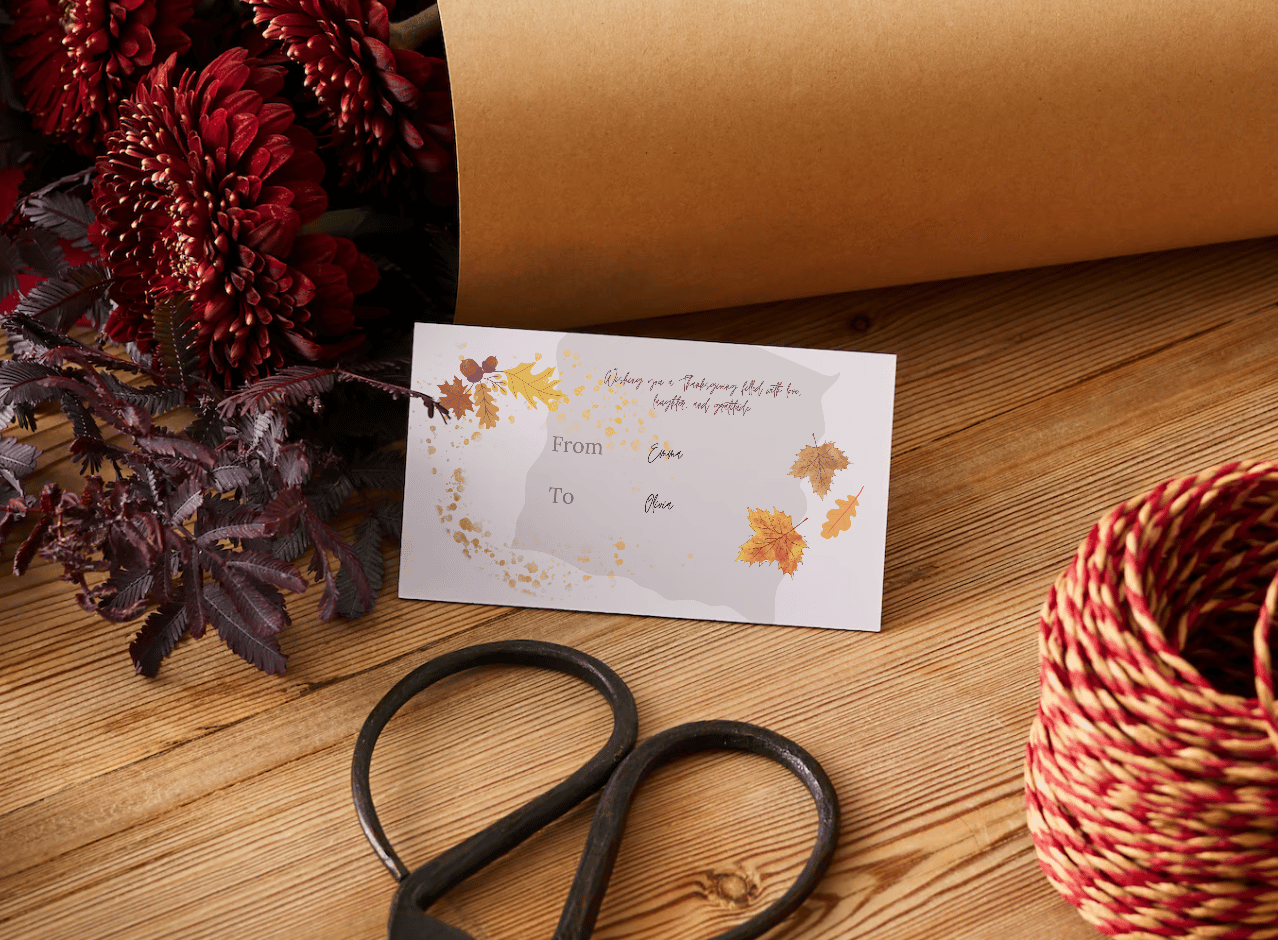 Customizable Pastel Fall Design Gift/Favor Tag| Digital Canva Template. Mock back