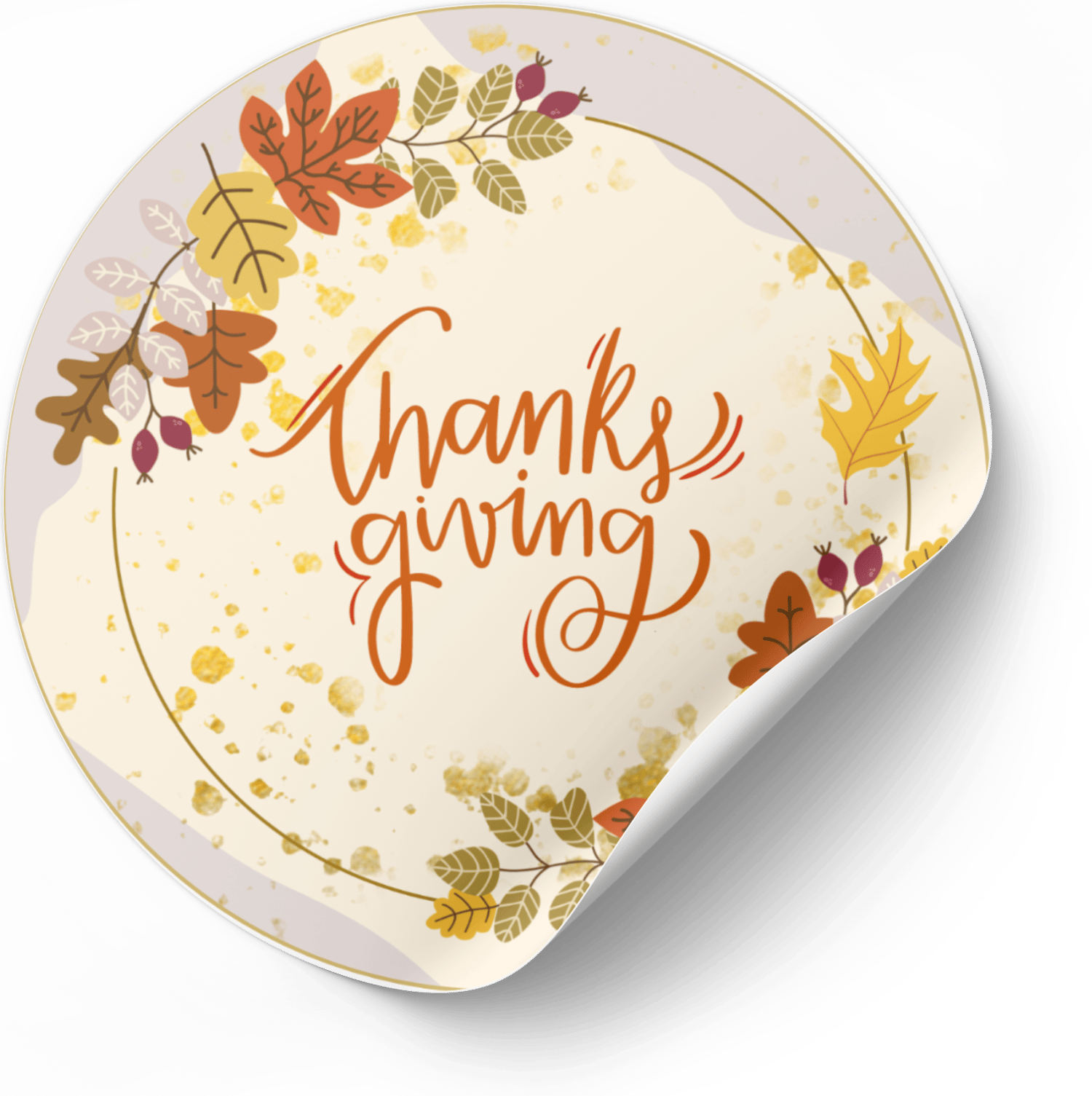 Customizable Pastel Fall Design Circle Sticker | Digital Canva Template. Mock sticker