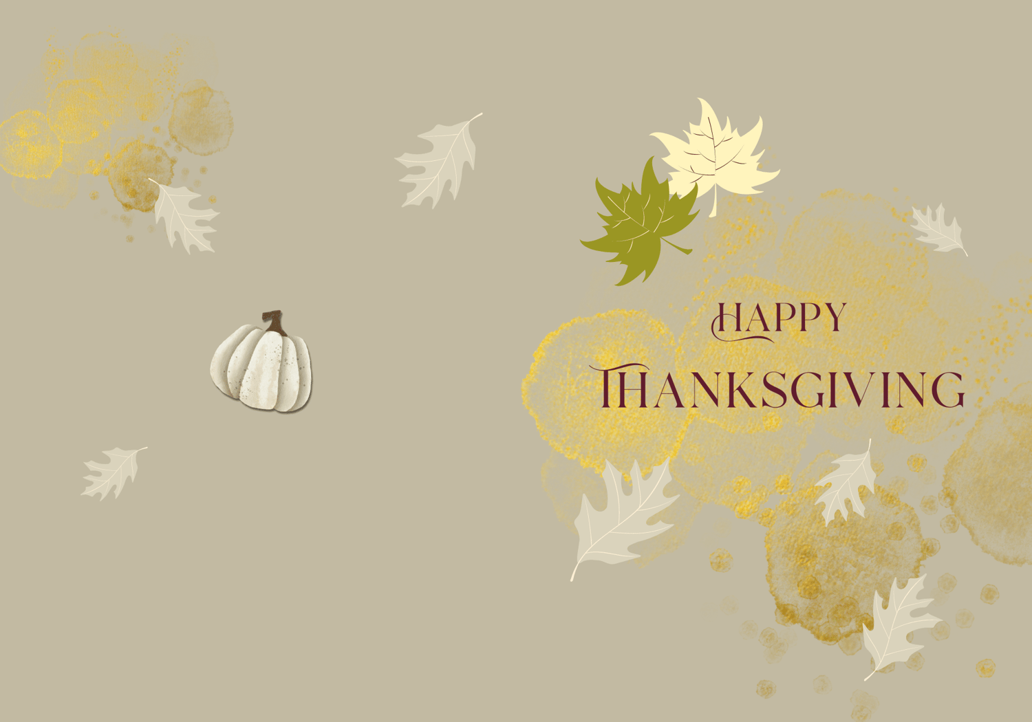 Customizable Minimalist Autumn Leaves Folded Card Portrait | Digital Canva Template. Outside design