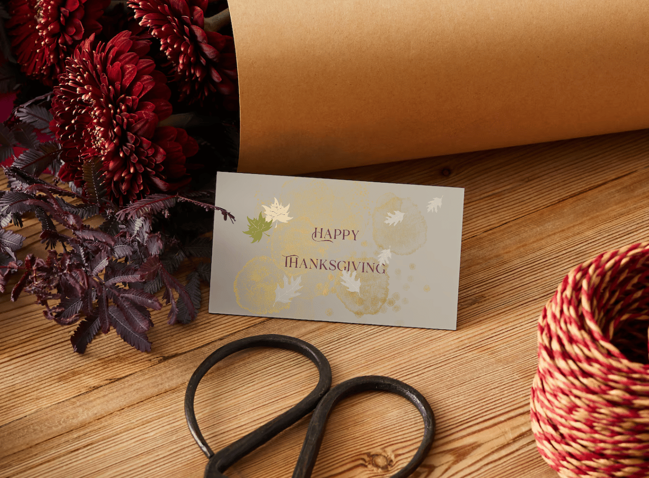 Customizable Minimalist Autumn Leaves Gift/Favor Tag| Digital Canva Template. Mock front
