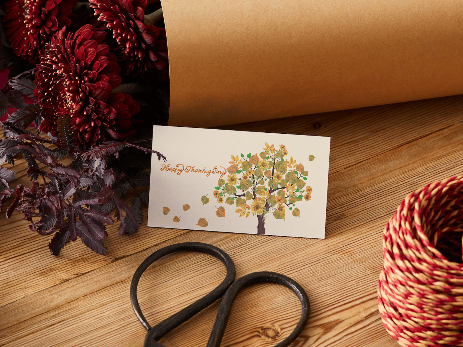 Customizable Abundant Vibrant Tree Gift/Favor Tag| Digital Canva Template. Mock front