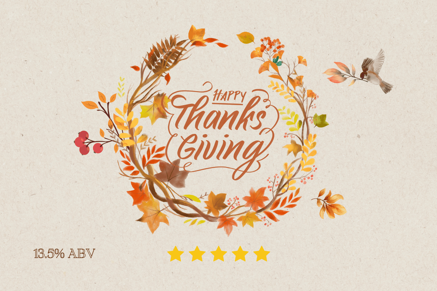 Customizable Earth Tone Autumn Wreath Sticker Label 6"x4" | Digital Canva Template. Design view