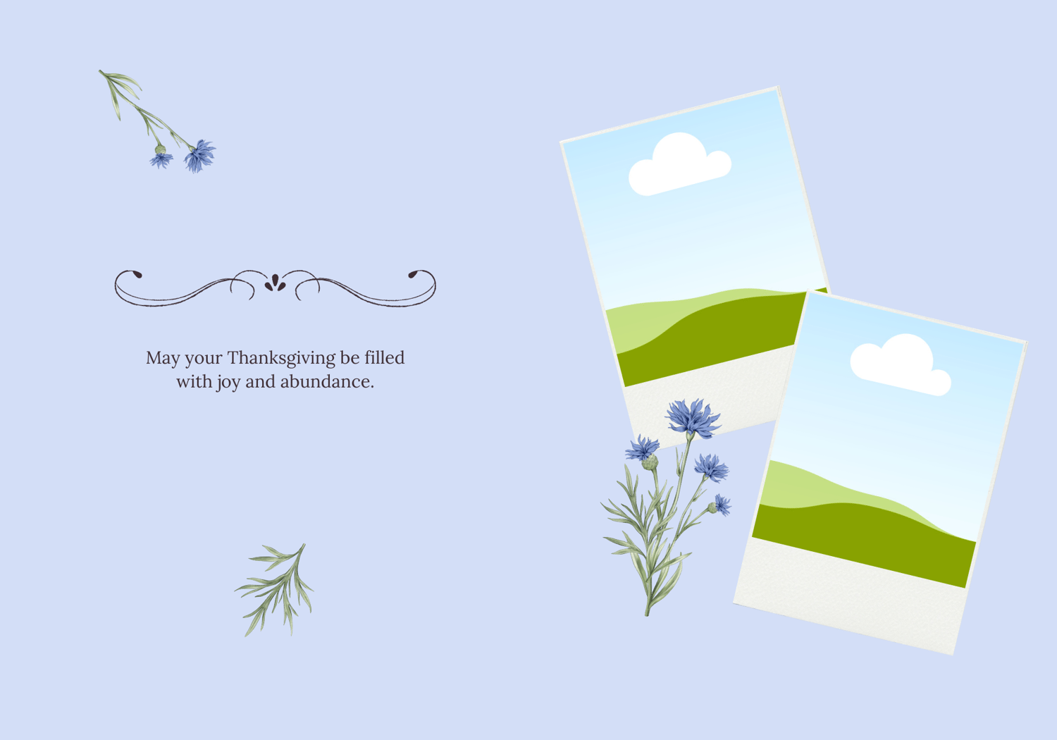Customizable Elegant Grape Harvest Folded Card Portrait | Digital Canva Template. Inside design