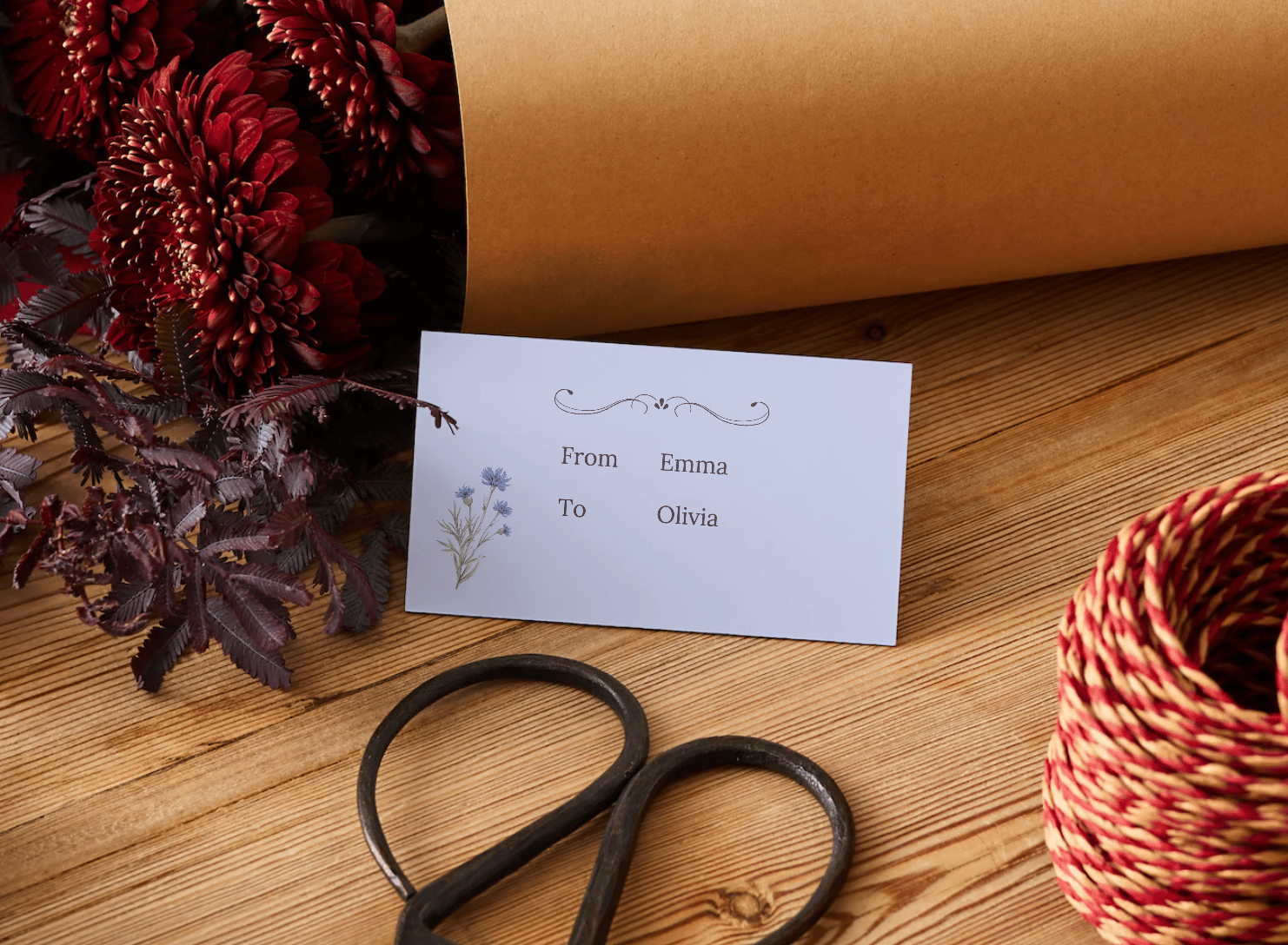 Customizable Elegant Grape Harvest Gift/Favor Tag| Digital Canva Template. Mock card back view