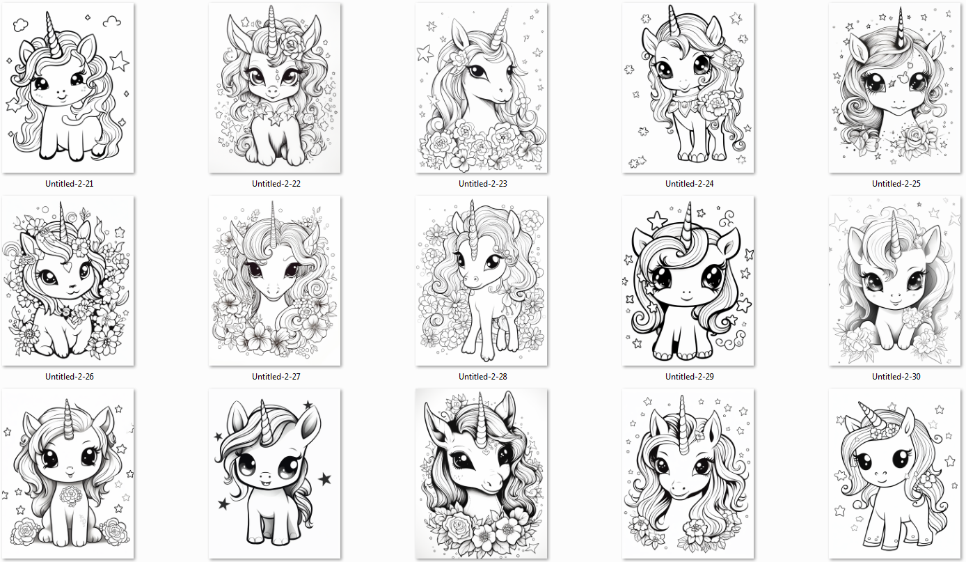 200 Cute Enchanting Unicorn Coloring Pages for Kids