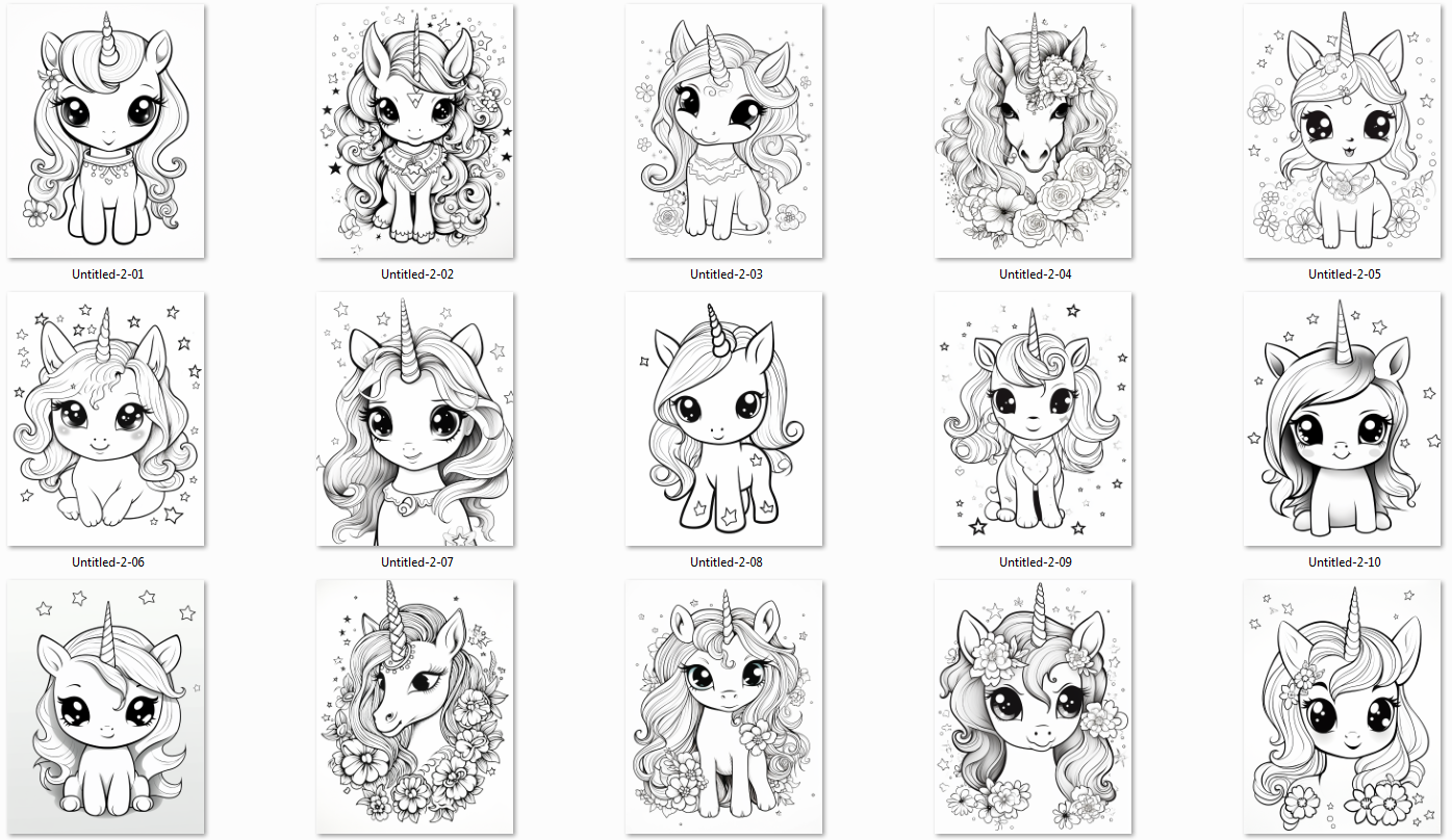 200 Cute Enchanting Unicorn Coloring Pages for Kids