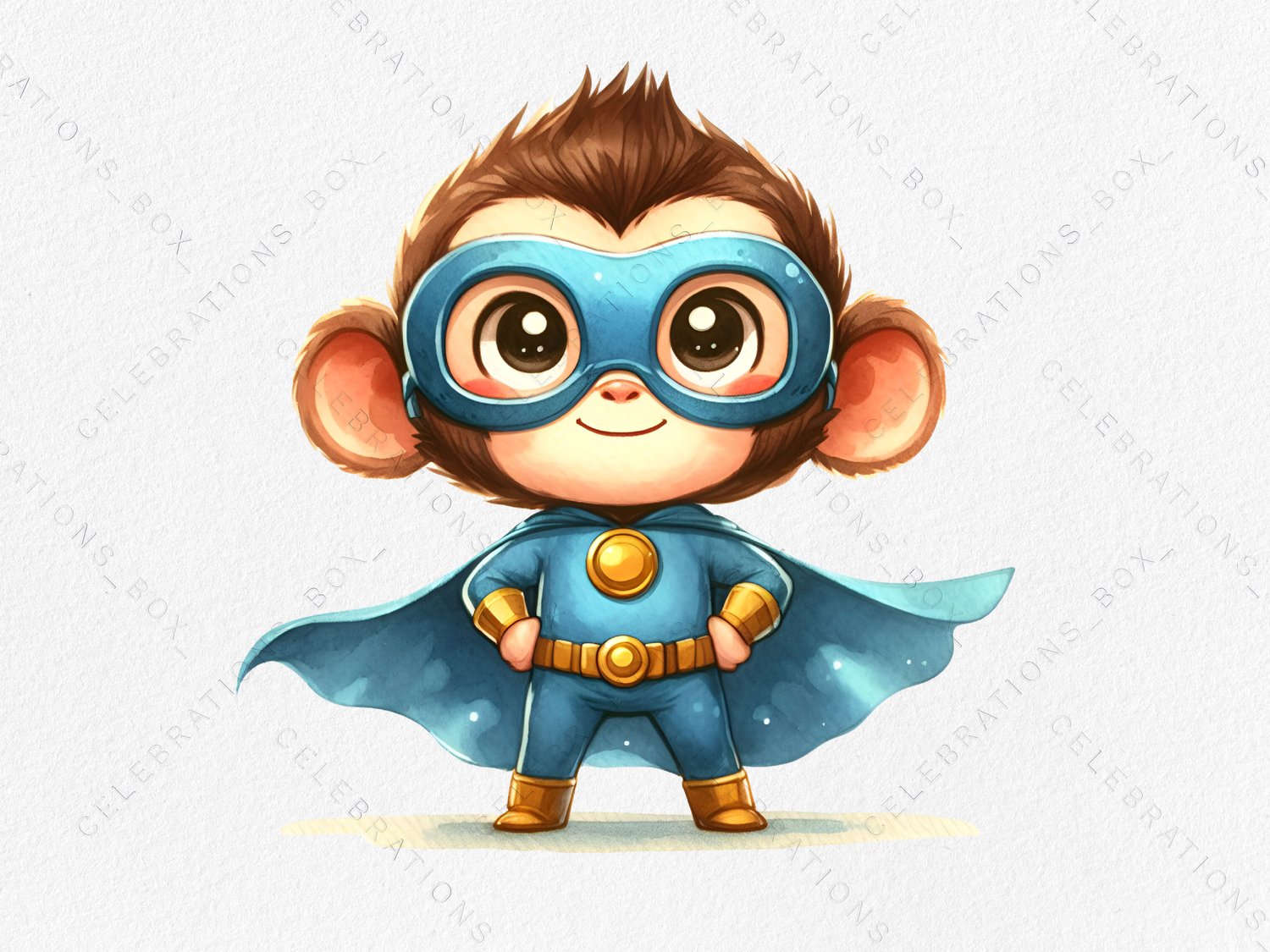Superhero monkey Clipart, Rocket Raccoon Clip Art,Watercolour Animals for Children,Tiger Cub Watercolor,Cute Watercolour Clipart,Brown Dinosaur Png