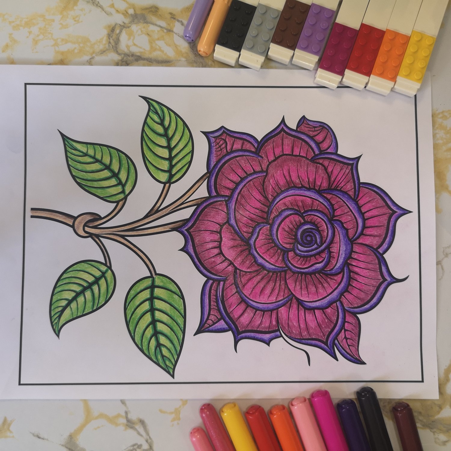 100 Beautiful flowers Coloring Book rose Images for Adult Coloring Pages Pattern printable coloring book gift for adult PDF download PNG
