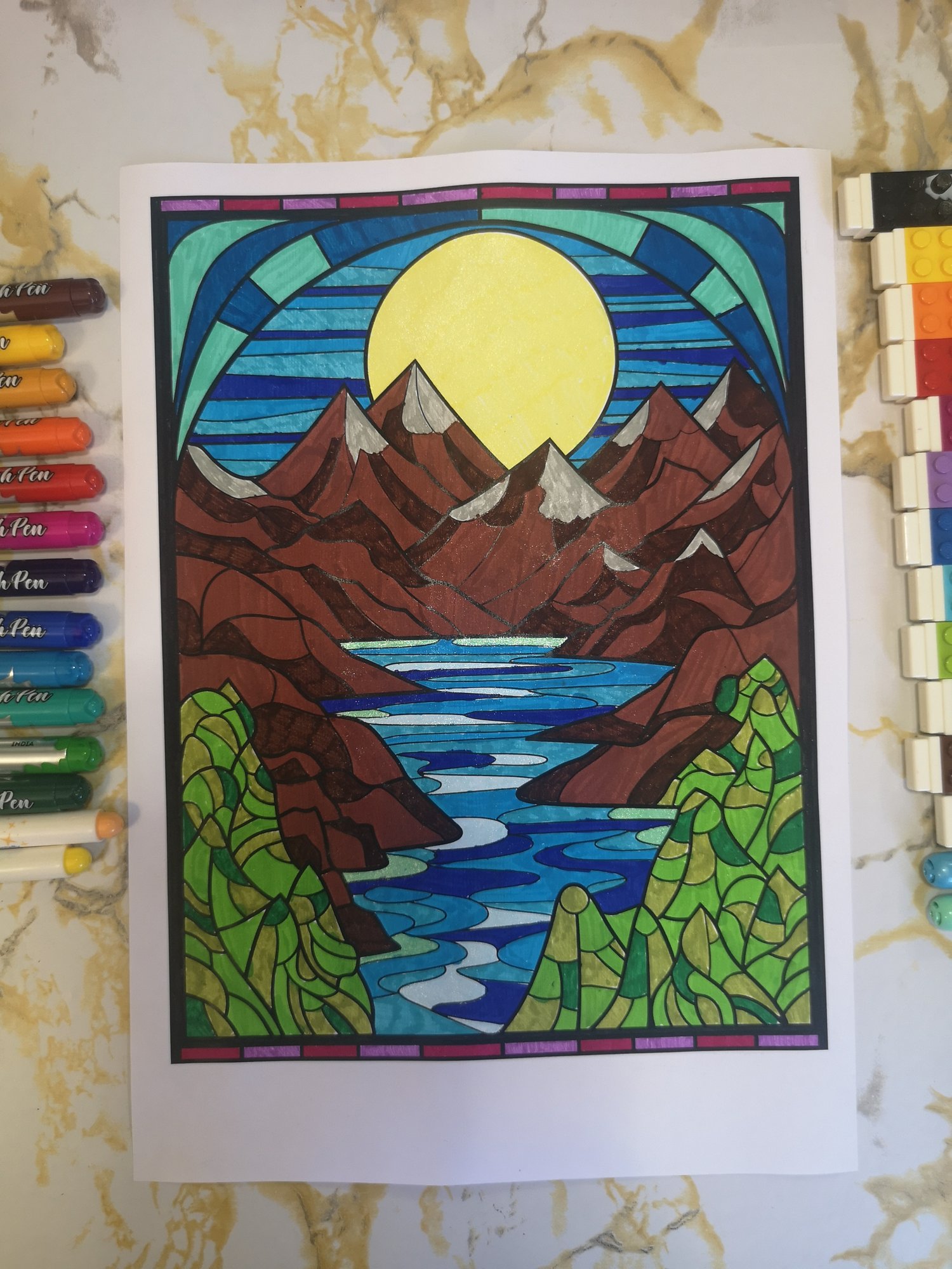 100 landscapes Coloring Book Patterns Images for Adult Coloring Pages landscapes printable coloring book gift for adult PDF download PNG