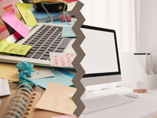 Before and After Mess Desk