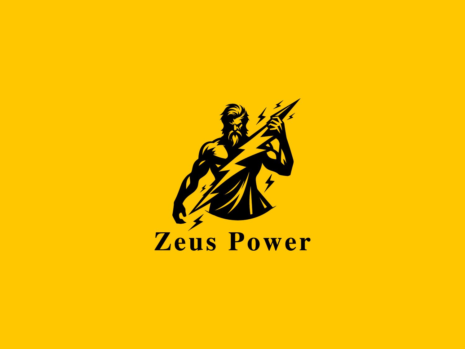 Handcrafted professional Zeus logo design, featuring an illustration of Zeus symbolizing power, authority, and leadership, created by expert designers for branding and business use.