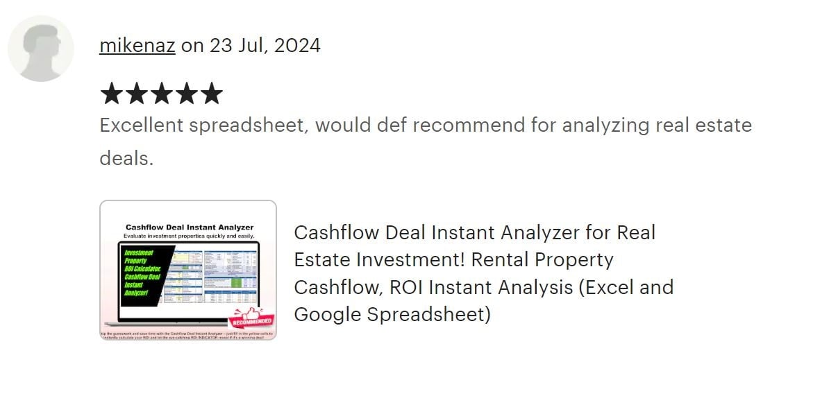 At AssetAFC.com, we provide powerful spreadsheet calculators designed for various investment strategies—whether it's BRRRR, long-term rentals, Airbnb, flips, or multifamily properties. Our user-friendly tools simplify everything from deal analysis to portfolio management, providing everything you need to succeed in real estate. Join us on an exciting journey toward financial success in the world of investing. Cash flow Analyzer Pro, Deal Instant Analyzer