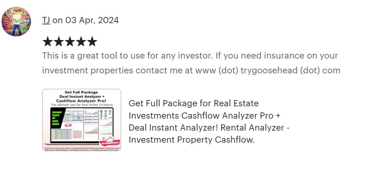 At AssetAFC.com, we provide powerful spreadsheet calculators designed for various investment strategies—whether it's BRRRR, long-term rentals, Airbnb, flips, or multifamily properties. Our user-friendly tools simplify everything from deal analysis to portfolio management, providing everything you need to succeed in real estate. Join us on an exciting journey toward financial success in the world of investing. Cash flow Analyzer Pro, Deal Instant Analyzer
